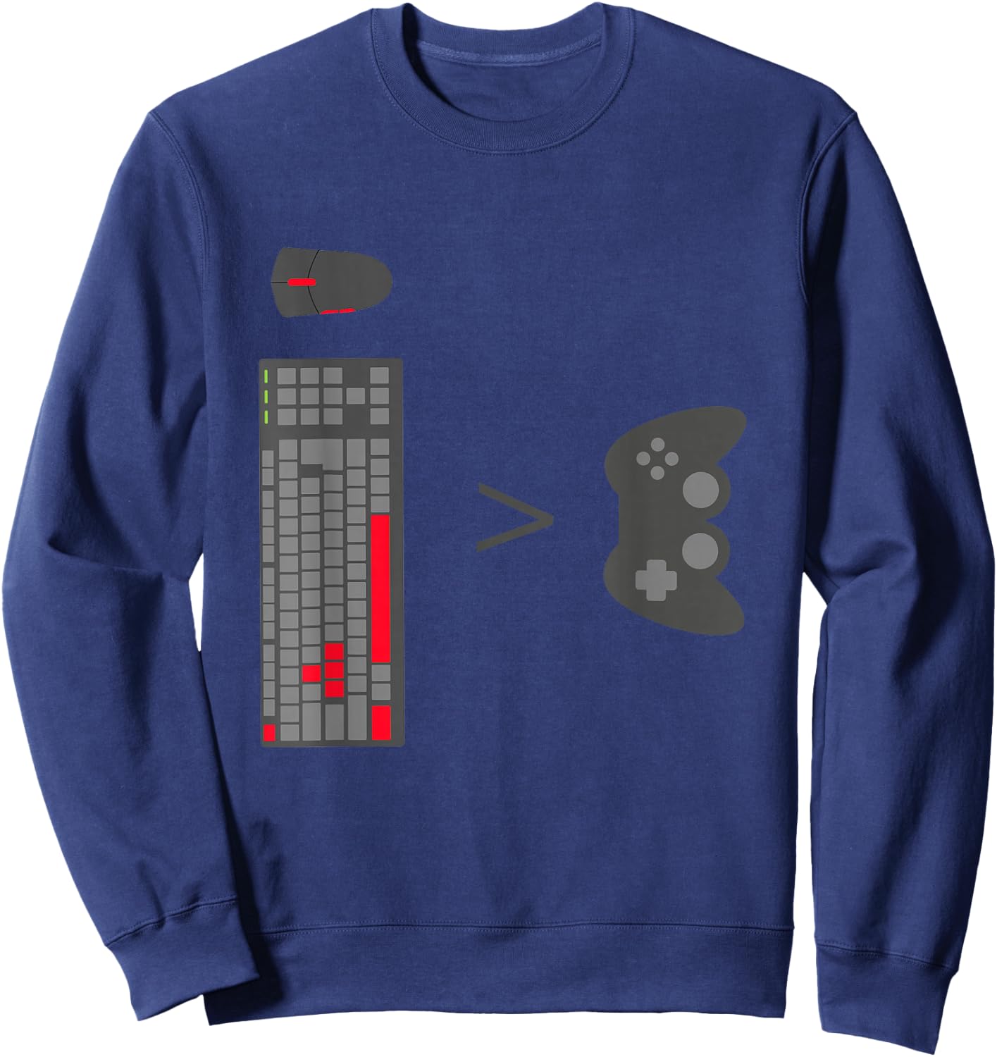 Gamer PC keyboard Mouse vs Console Gaming Sweatshirt - Sweatshirt | Navy