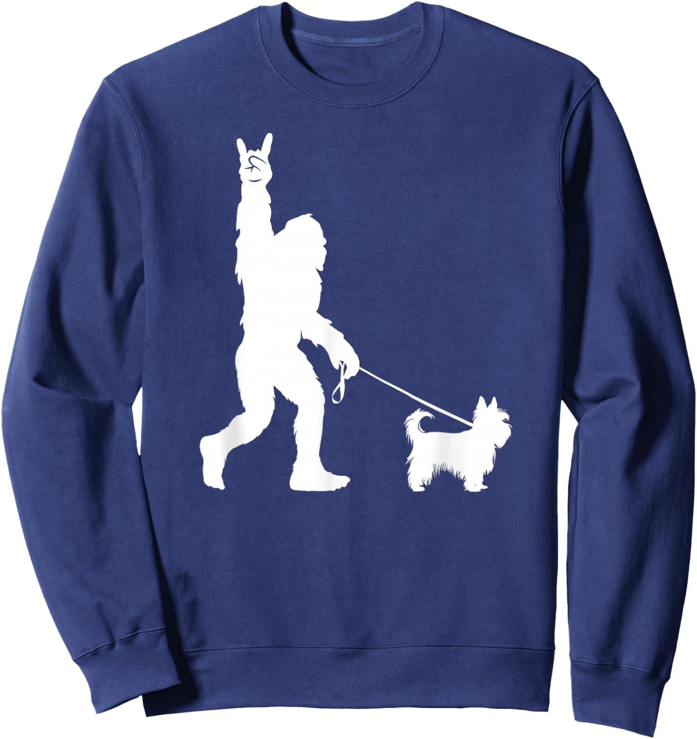 Bigfoot Walking Yorkshire Terrier Sasquatch Yorkie Dog Sweatshirt - Sweatshirt | Navy