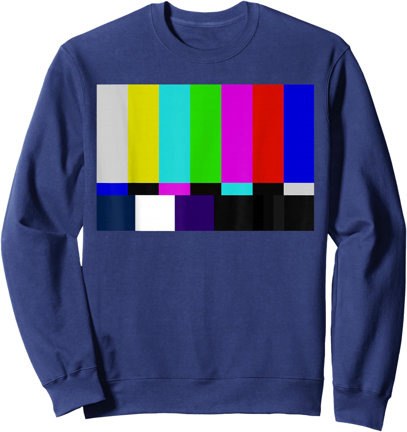 Color Bars TV Test Pattern T Shirt - Television Color Broadc Sweatshirt - Sweatshirt | Navy