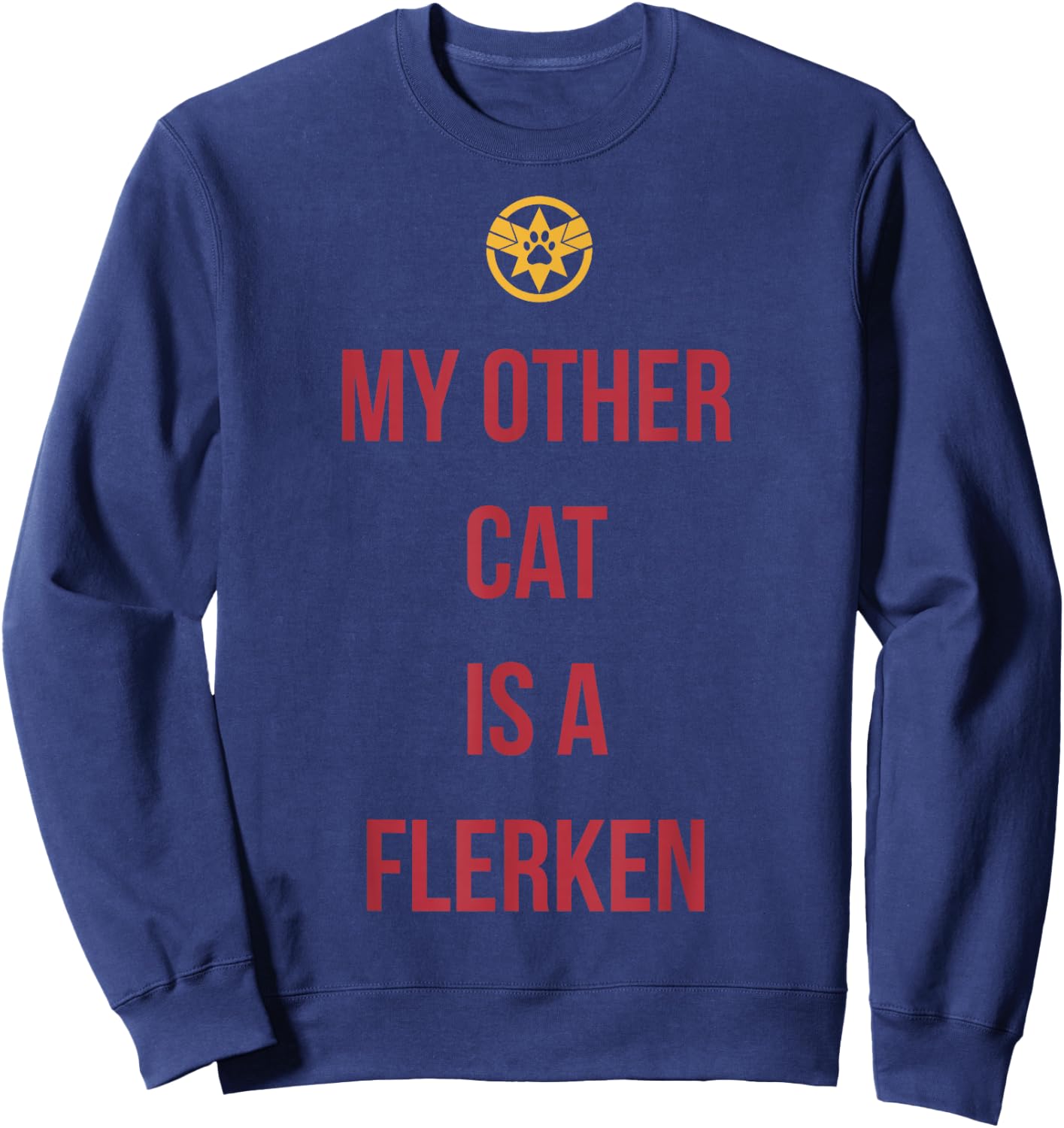 Captain Marvel My Other Cat Is A Flerken Bold Logo Sweatshirt - Sweatshirt | Navy