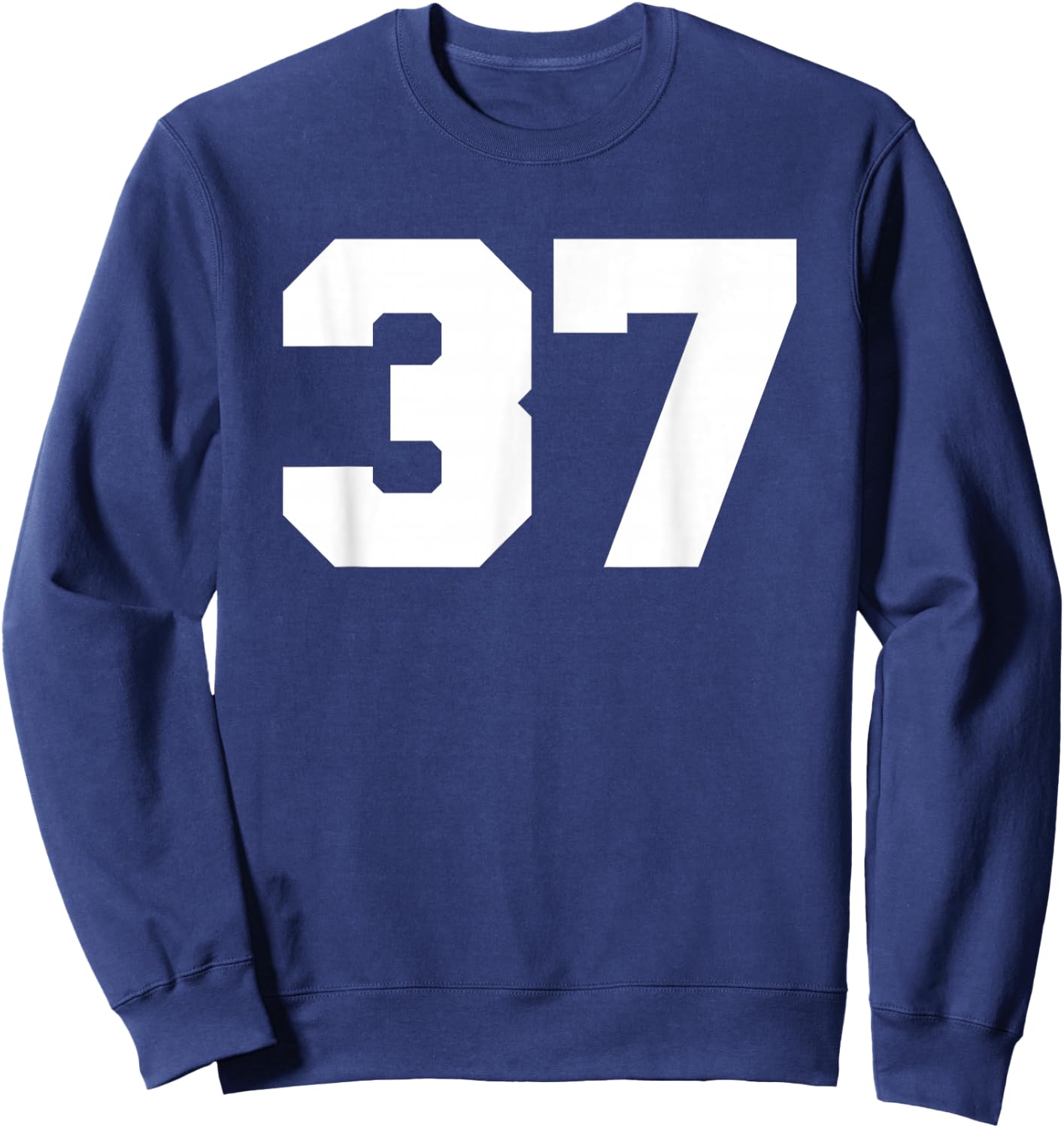 Number 37 Sports Jersey Player #37 Fan FRONT Print Varsity Sweatshirt - Sweatshirt | Navy