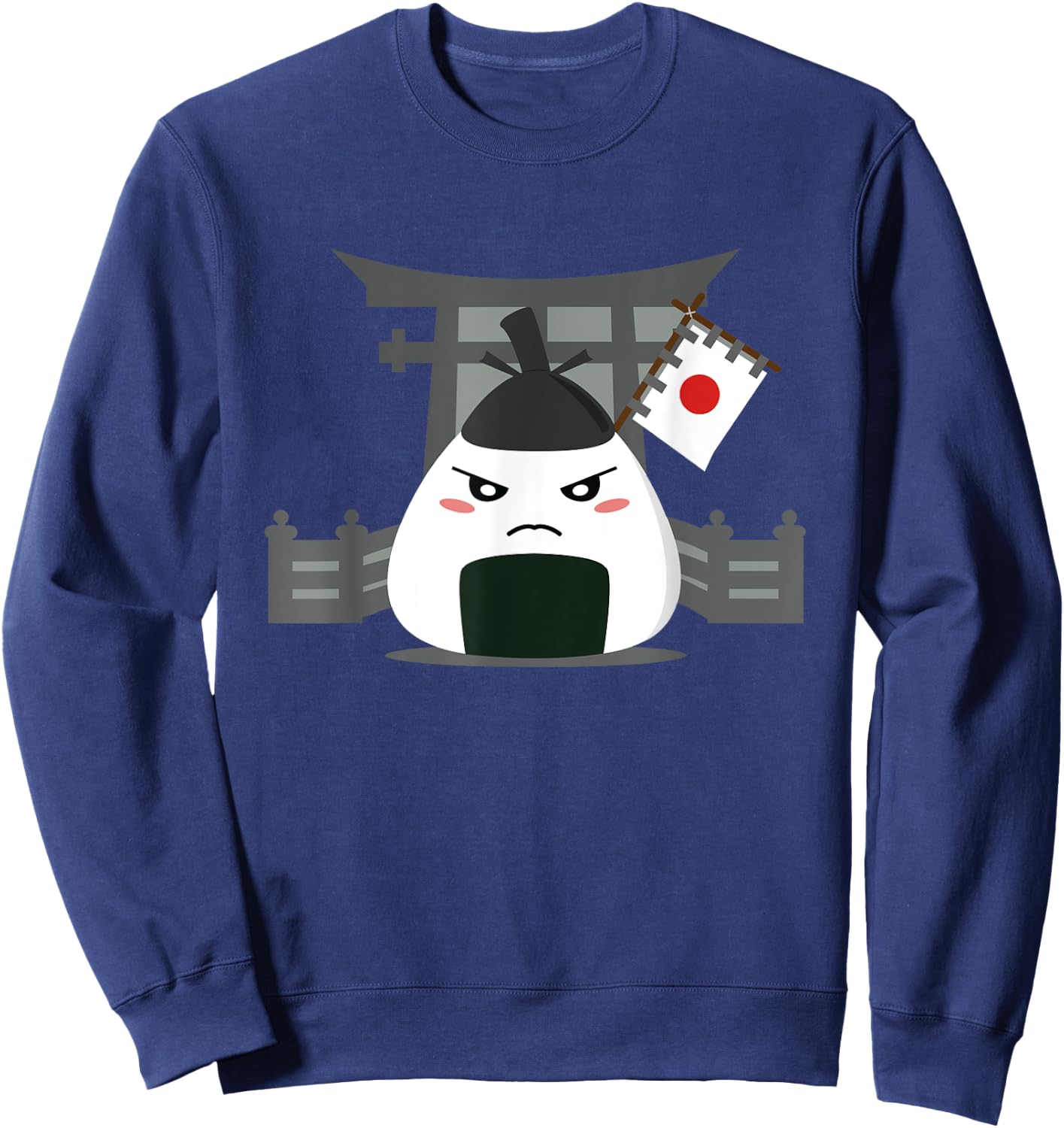 Angry Onigiri - Kawaii Japanese Food Sweatshirt - Sweatshirt | Navy