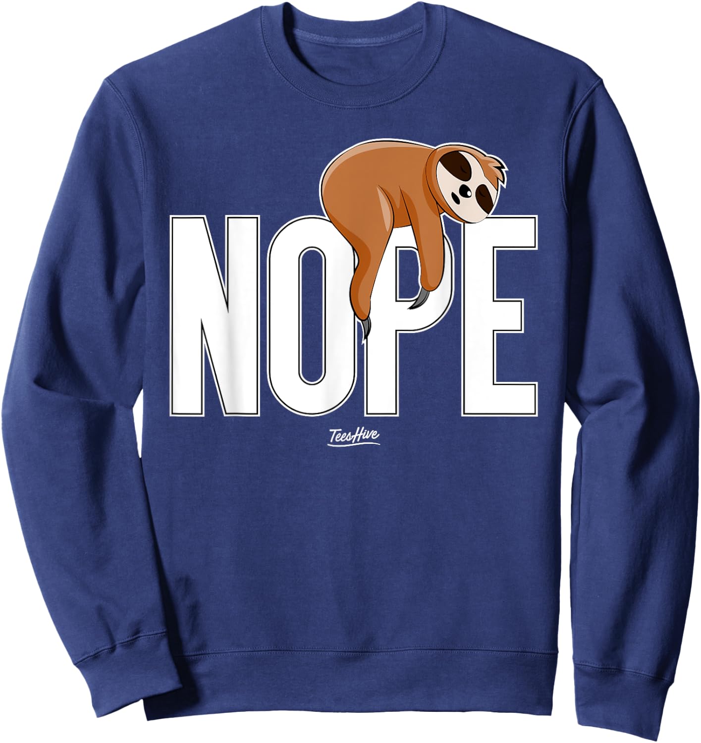 Men Nope Sloth Sweatshirt - Sweatshirt | Navy