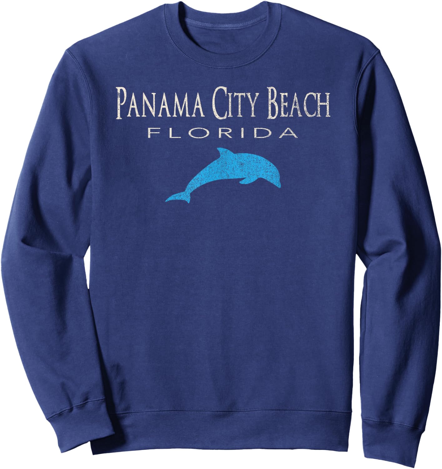 Vintage Panama City Beach FL Dolphin T Shirt Women Girls Kids Sweatshirt - Sweatshirt | Navy