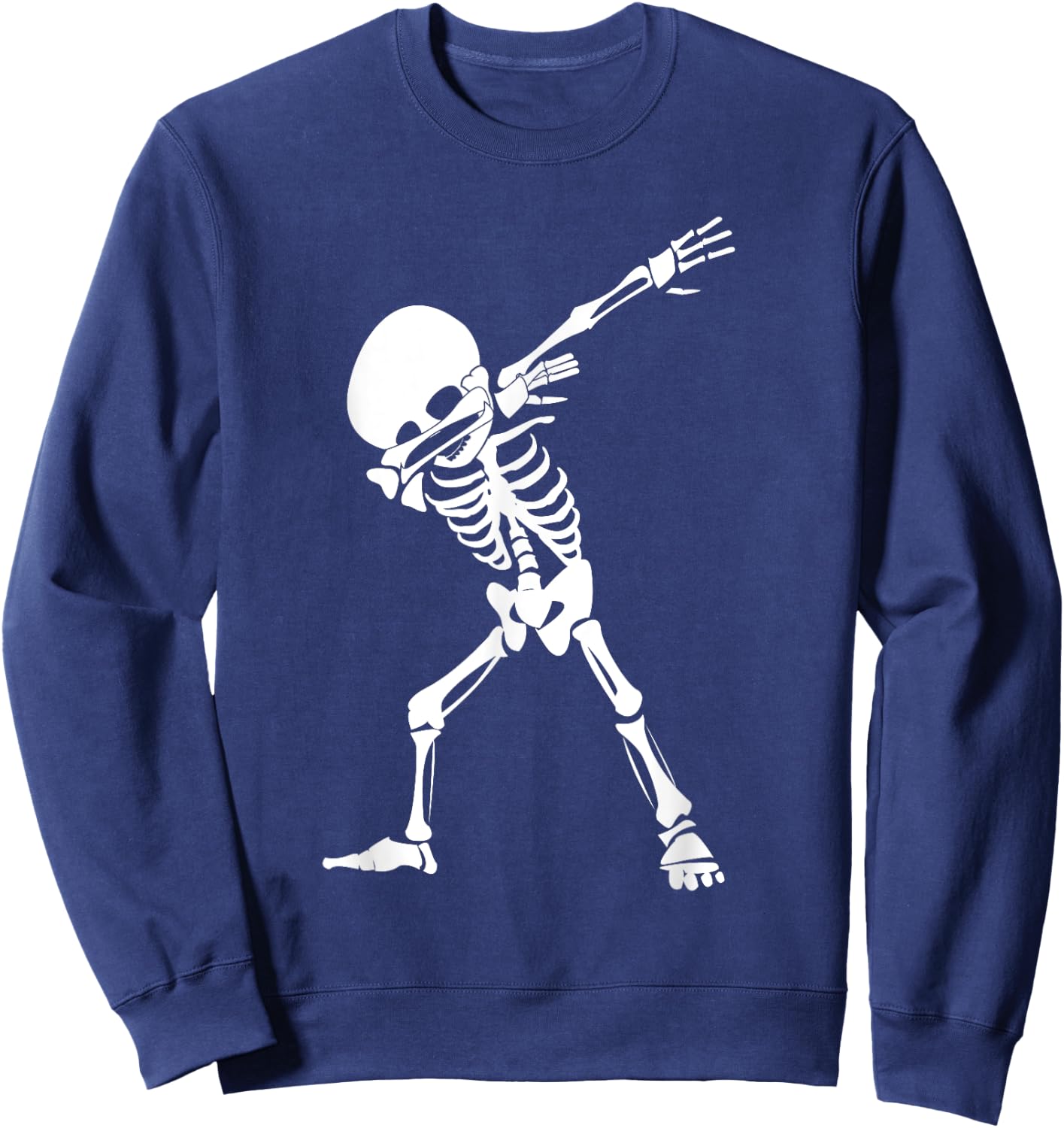 Dabbing Skeleton Shirt - Funny Halloween Dab Skull Sweatshirt - Sweatshirt | Navy