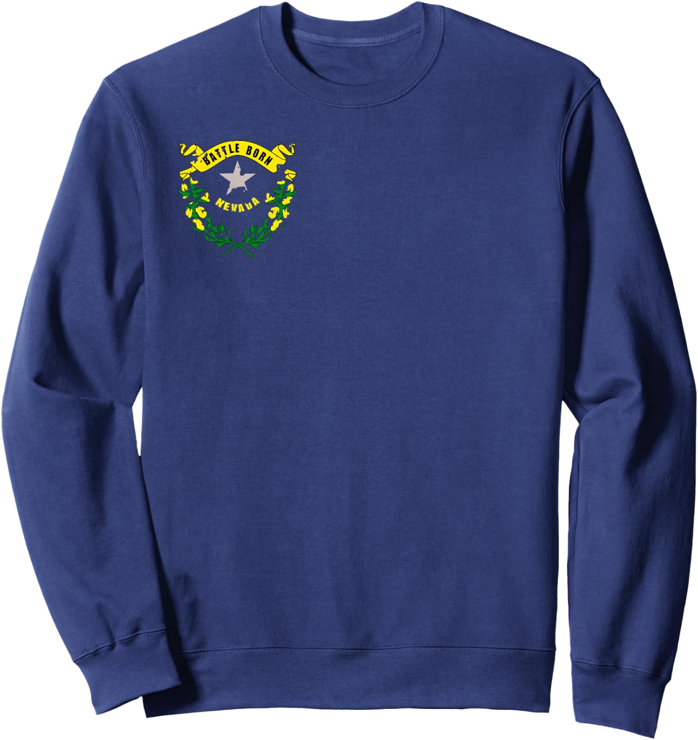 Nevada State Flag Distressed Cool Patriotic Sweatshirt - Sweatshirt | Navy