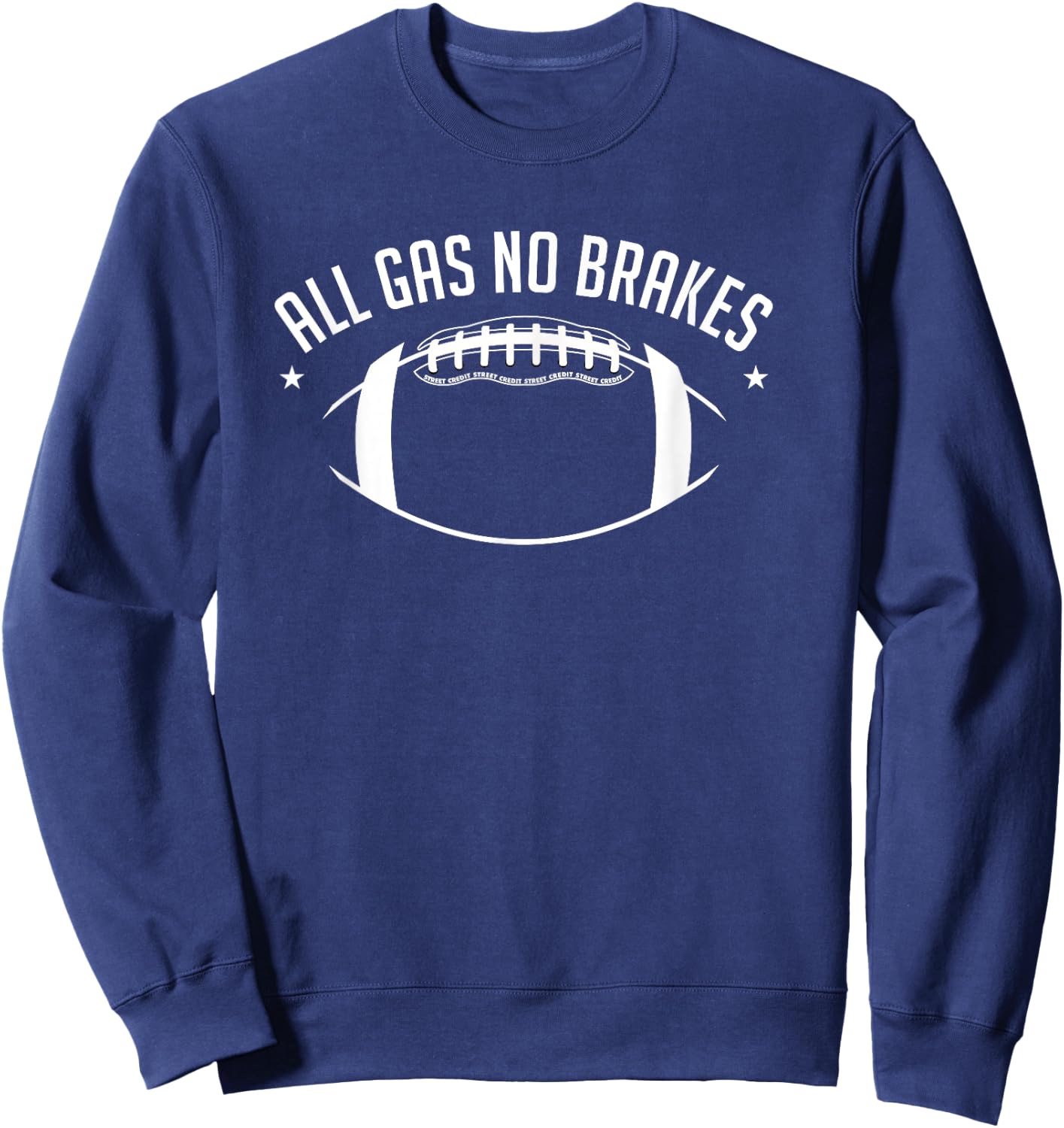 Football All Gas No Brakes Youth Gift Sweatshirt - Sweatshirt | Navy