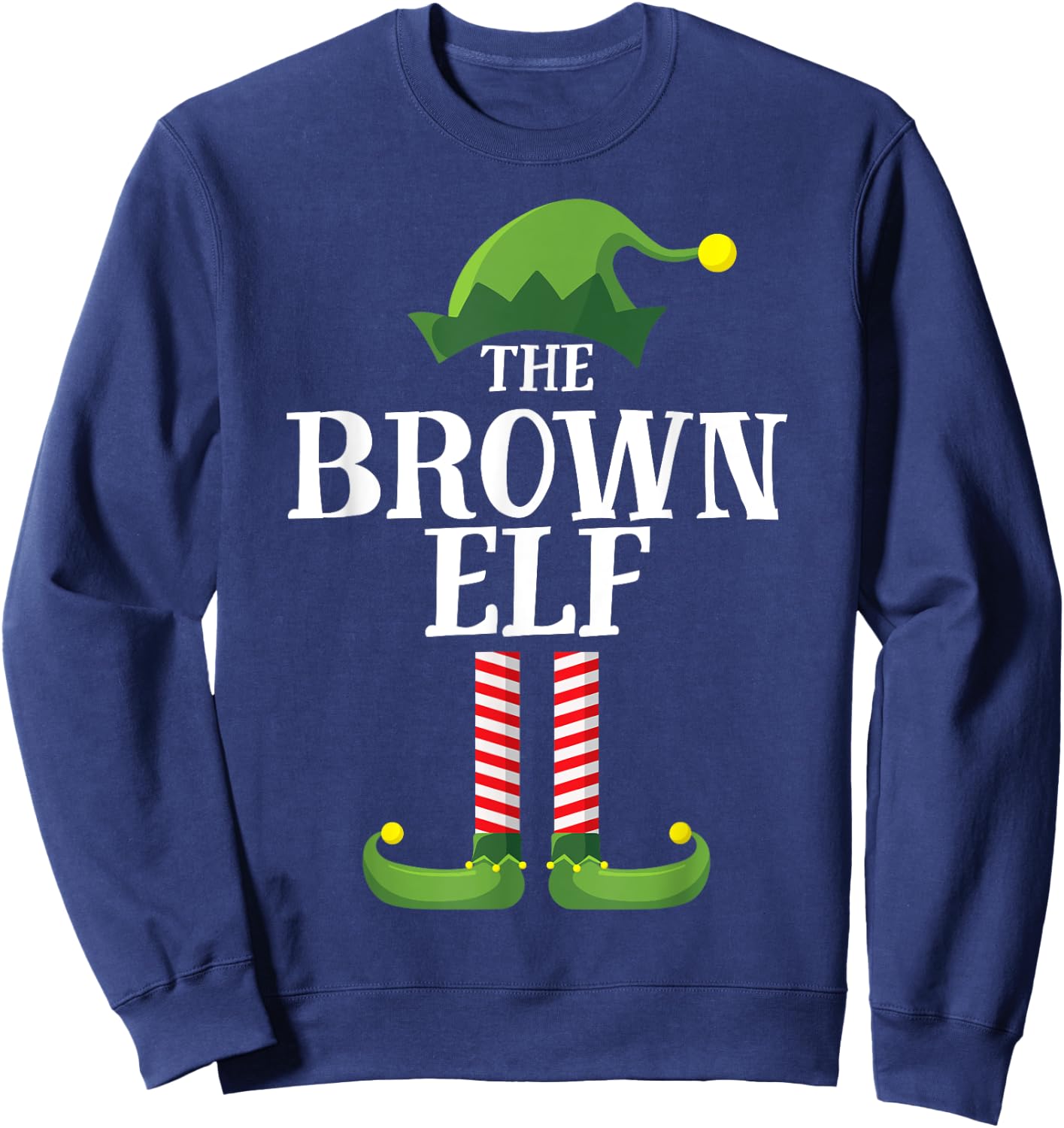Brown Elf Matching Family Group Christmas Party Sweatshirt - Sweatshirt | Navy