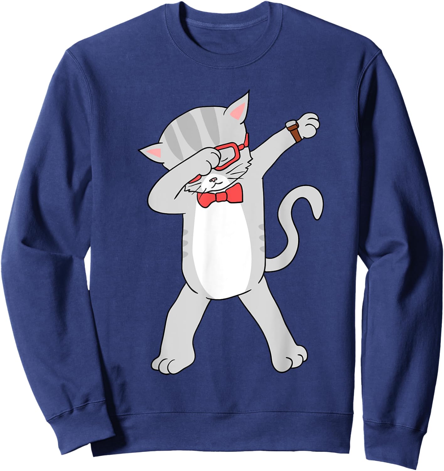 Dabbing Cat Funny Dab Gift Cat Men Women Girls Kids Sweatshirt - Sweatshirt | Navy