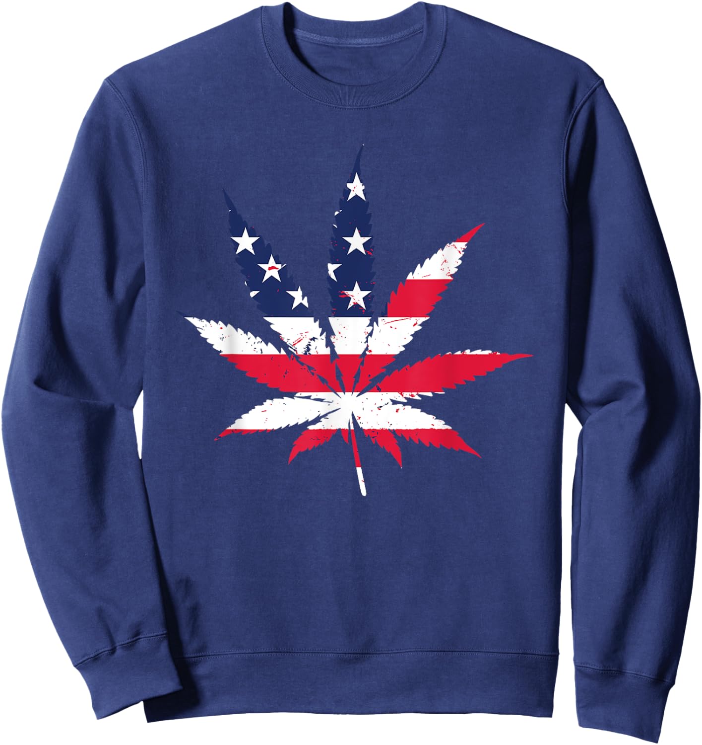 Cannabis USA Graphic T Shirt Marijuana Weed America Sweatshirt - Sweatshirt | Navy