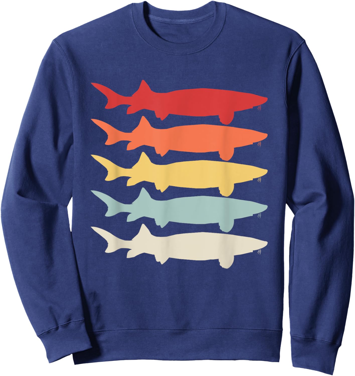 White Sturgeon Graphic Freshwater Fishing Gift Sweatshirt - Sweatshirt | Navy