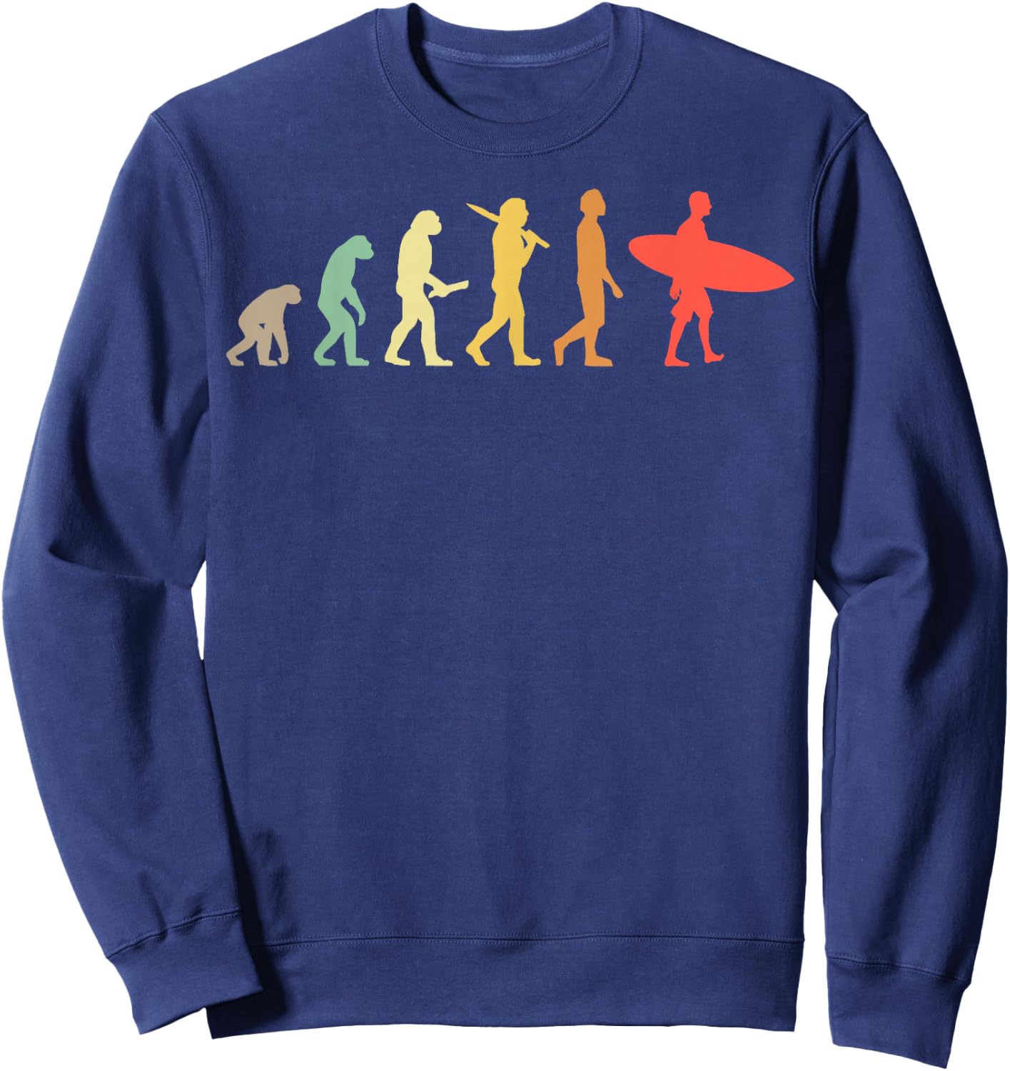 Retro Surfing Evolution Gift Surfers Small Sweatshirt - Sweatshirt | Navy