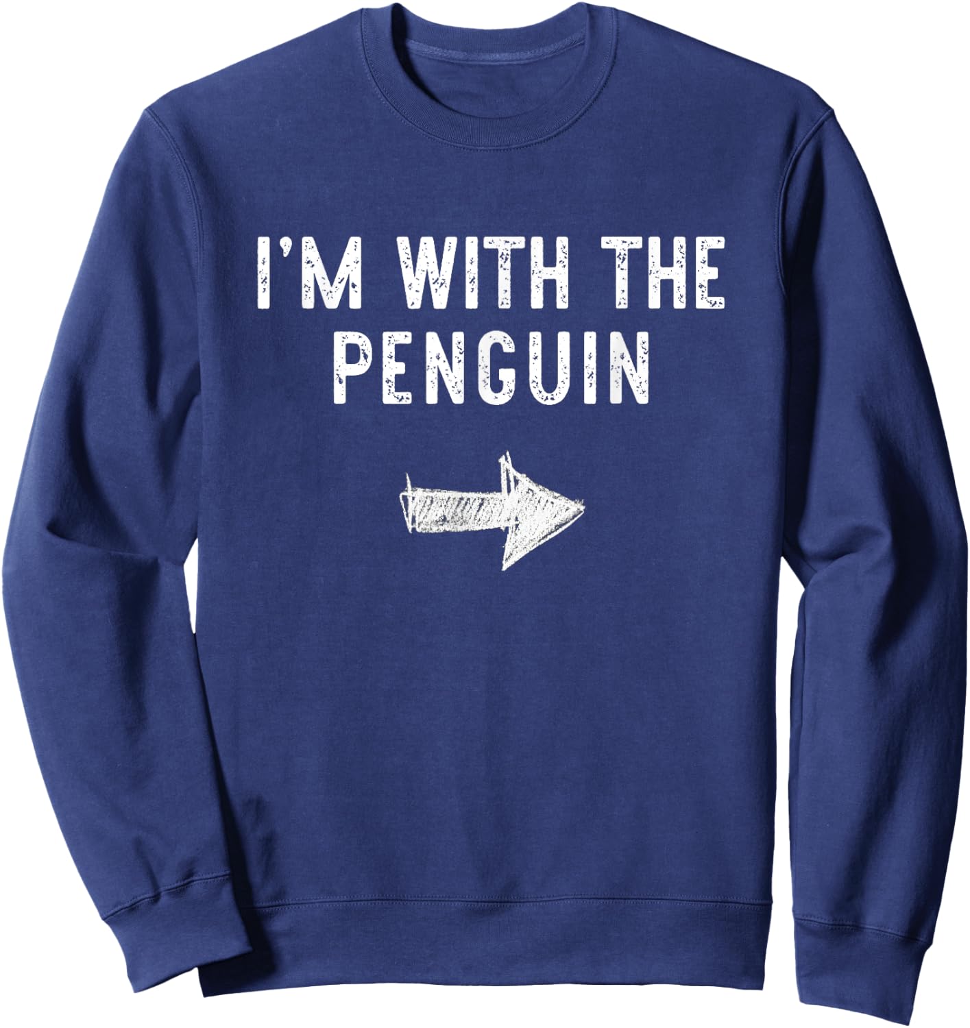 I'm With The Penguin Costume Halloween Matching Couple Sweatshirt - Sweatshirt | Navy