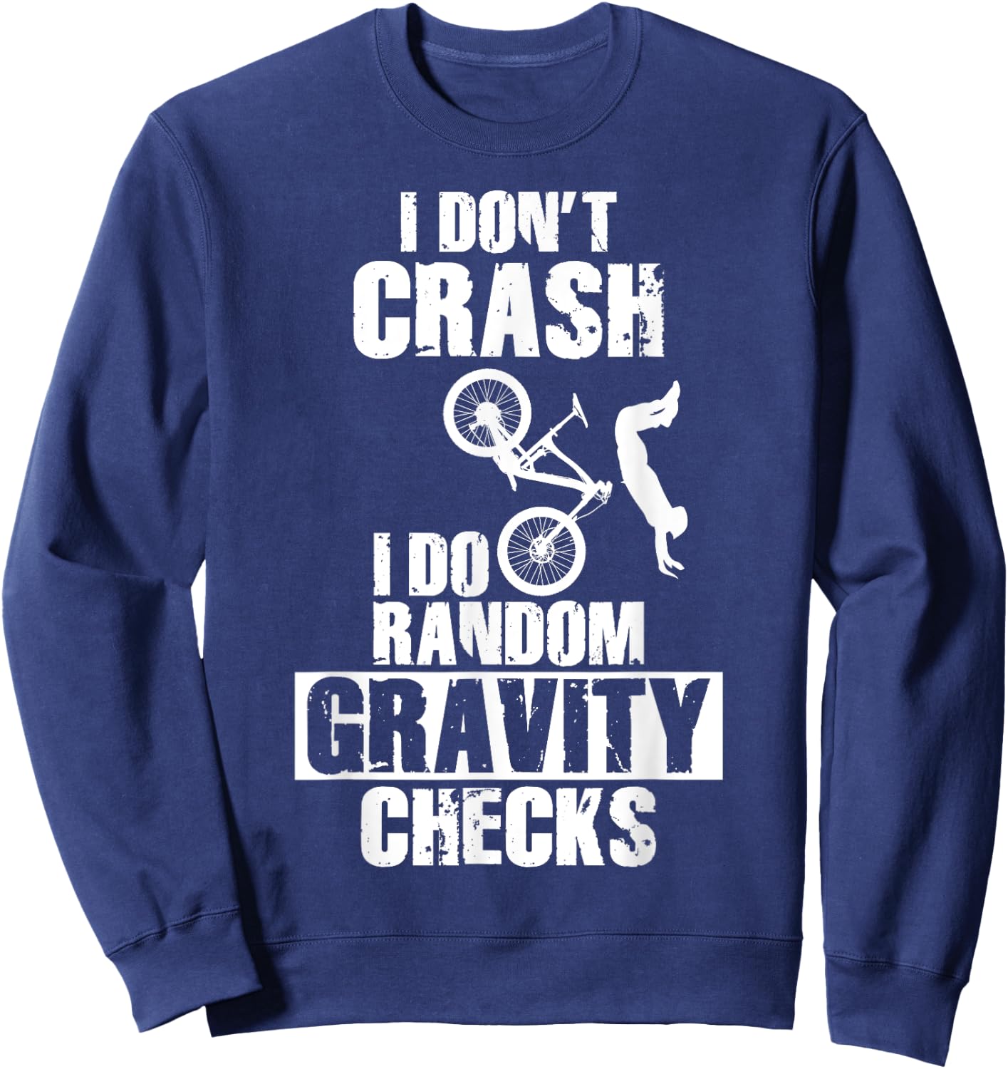 Mountain Bike Crash - Funny MTB Gravity Checks Sweatshirt - Sweatshirt | Navy