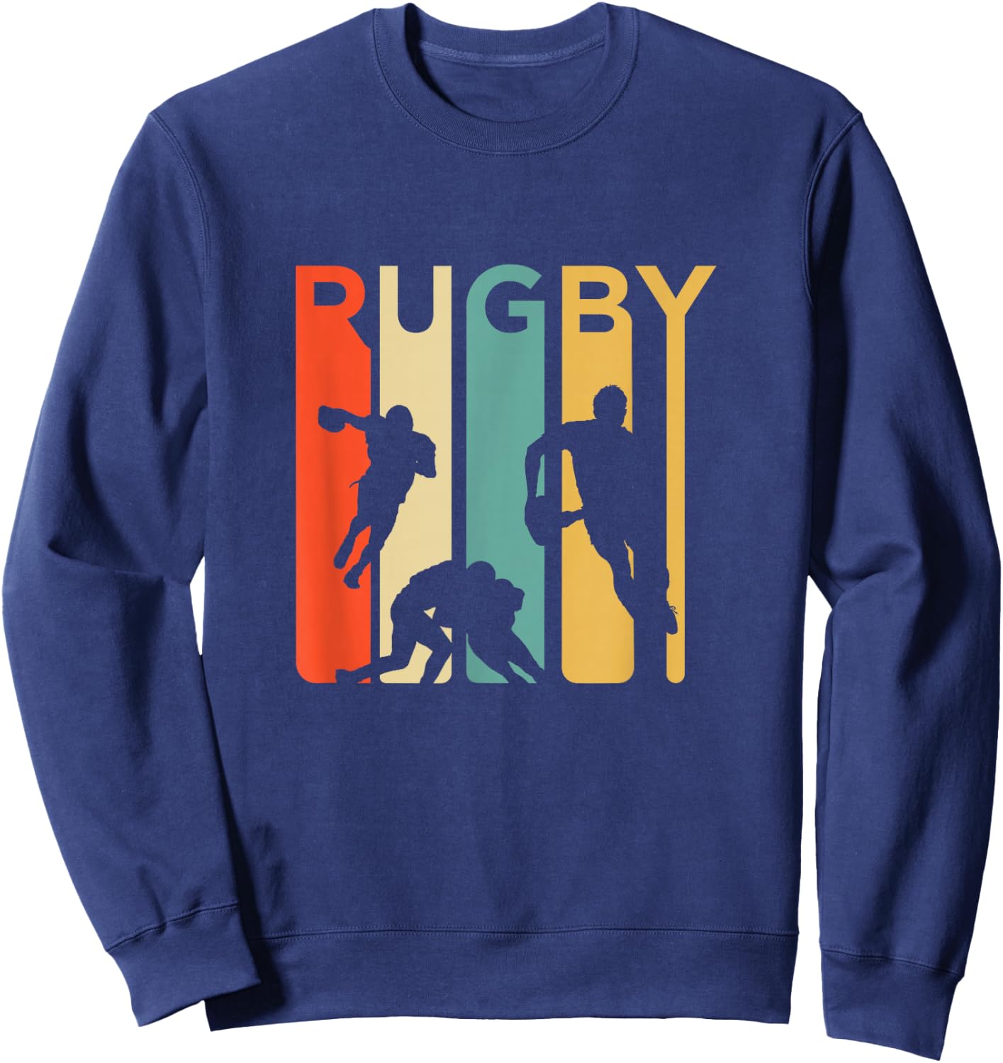 Vintage 1970's Style Rugby, Rugby Sports Gift Sweatshirt - Sweatshirt | Navy
