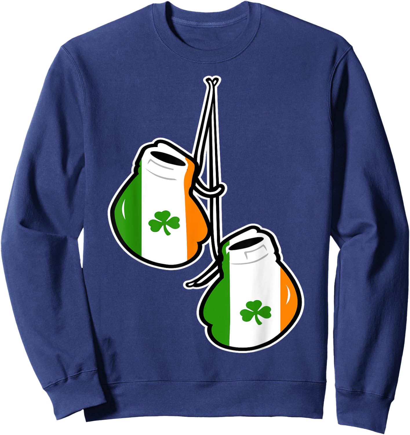 Ireland Flag Shamrock Irish boxing gloves Sweatshirt - Sweatshirt | Navy