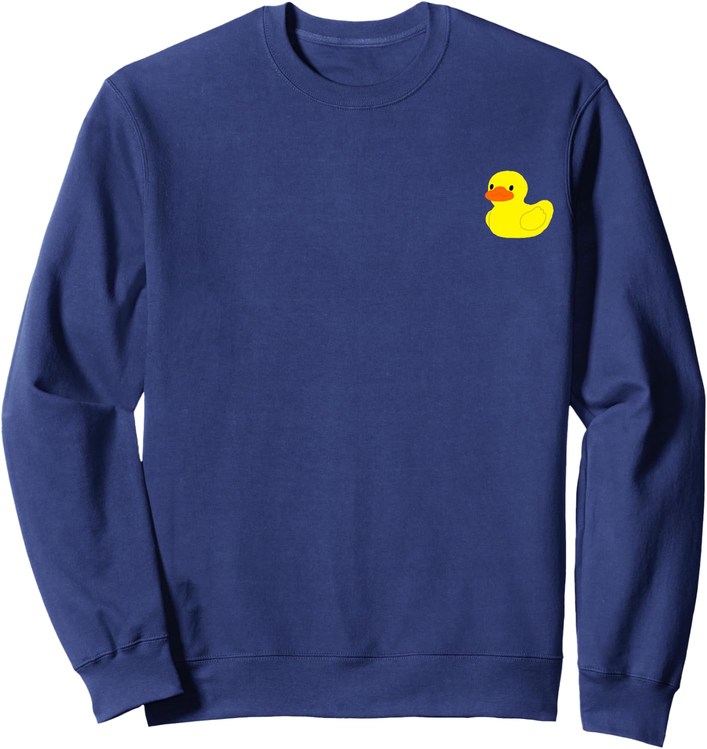 Cute & Simple Little Yellow Rubber Ducky Duck Graphic Print Sweatshirt - Sweatshirt | Navy