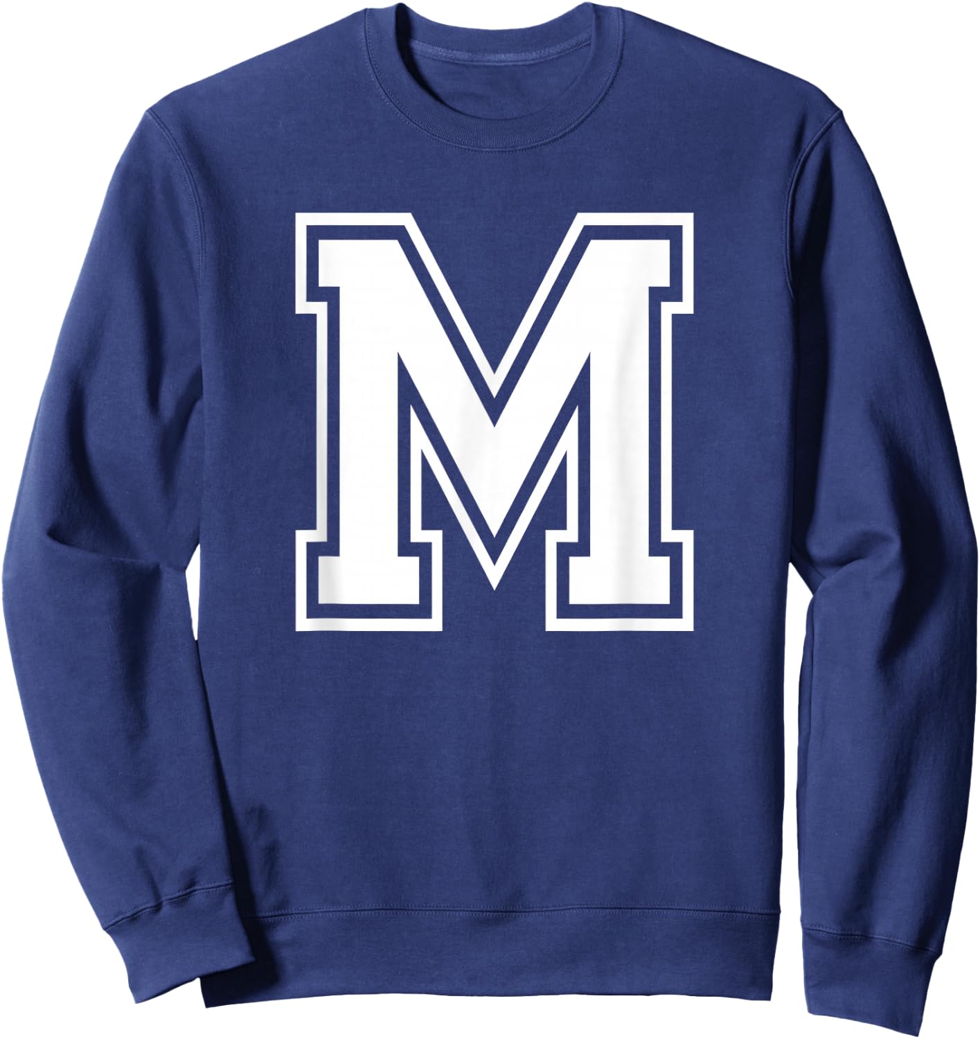 Letter M Name Initial Varsity Alphabet Monogram Sweatshirt - Sweatshirt | Navy