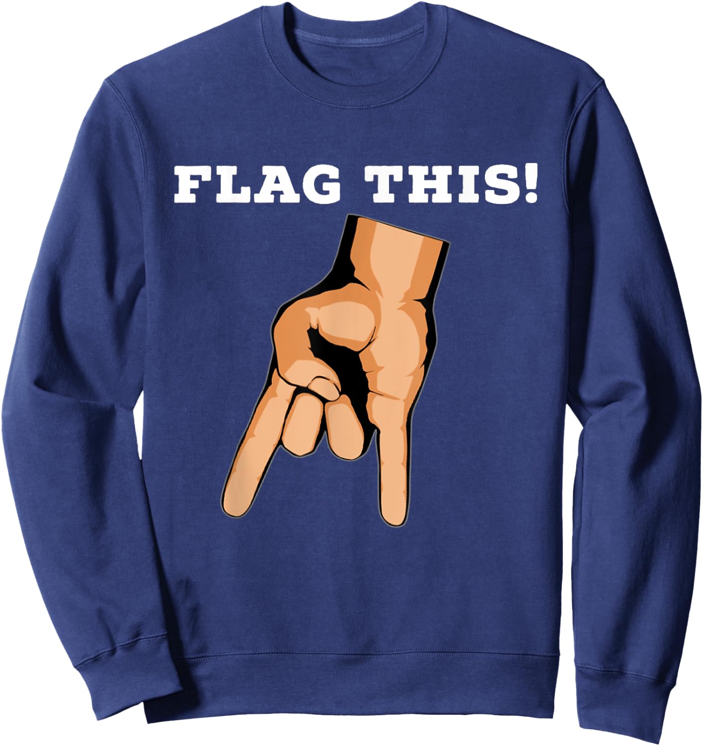 Flag This Upside Down Horns Sweatshirt - Sweatshirt | Navy