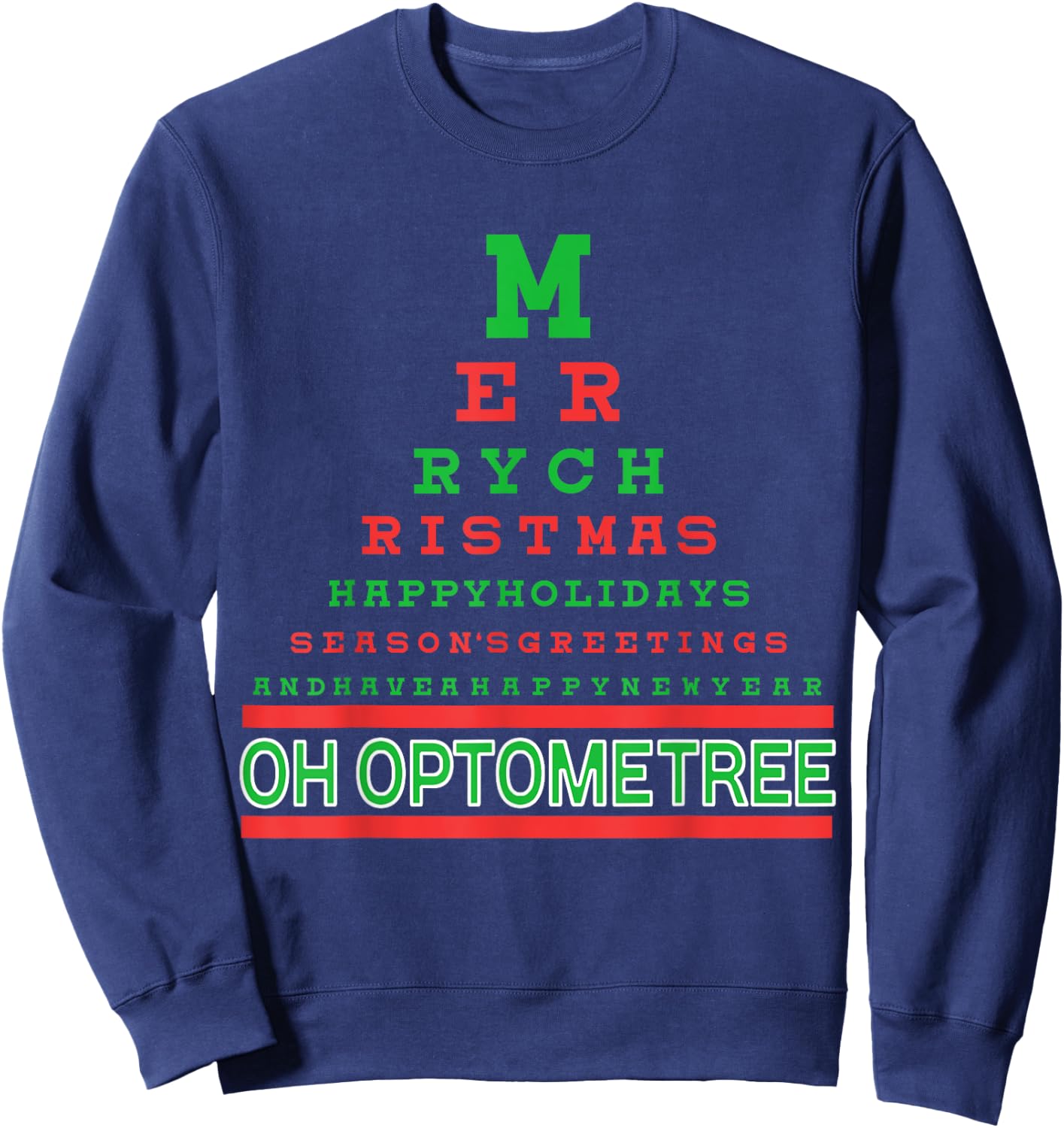 Optometry Christmas Tree Eyeglasses Eye Health Care Gift Sweatshirt - Sweatshirt | Navy