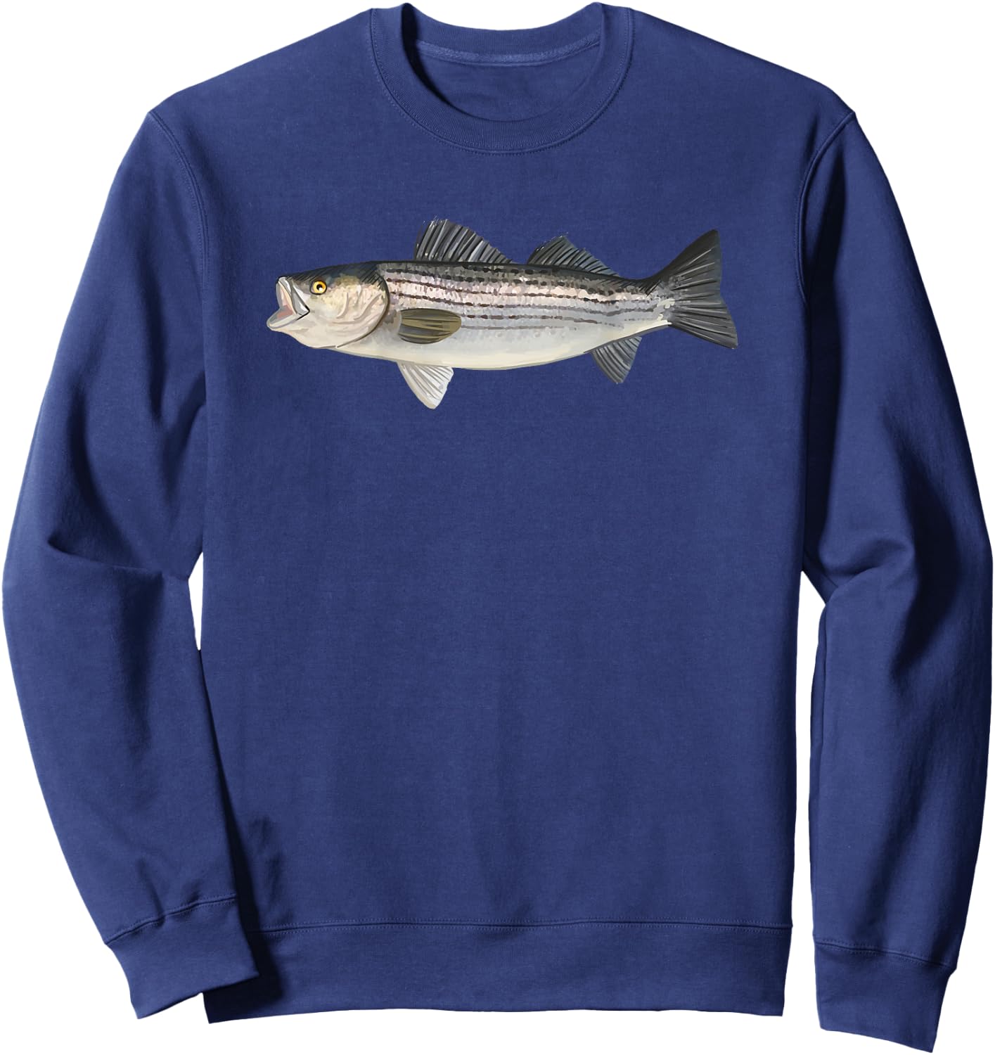 Striped Bass | Striper Fishing Shirt Sweatshirt - Sweatshirt | Navy