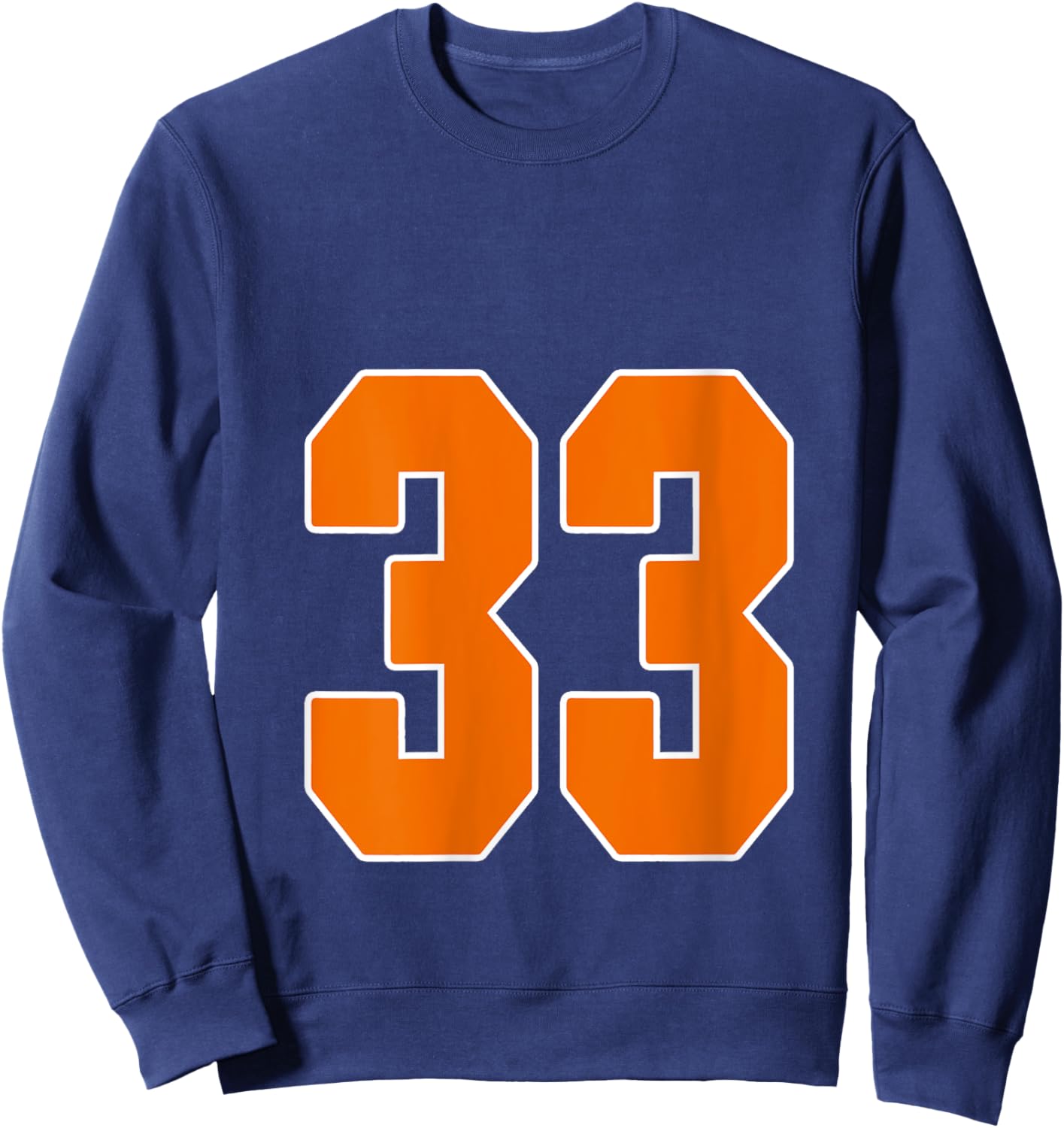 Orange Sports Number 33 Jersey Uniform Player Fan V-Neck Sweatshirt - Sweatshirt | Navy