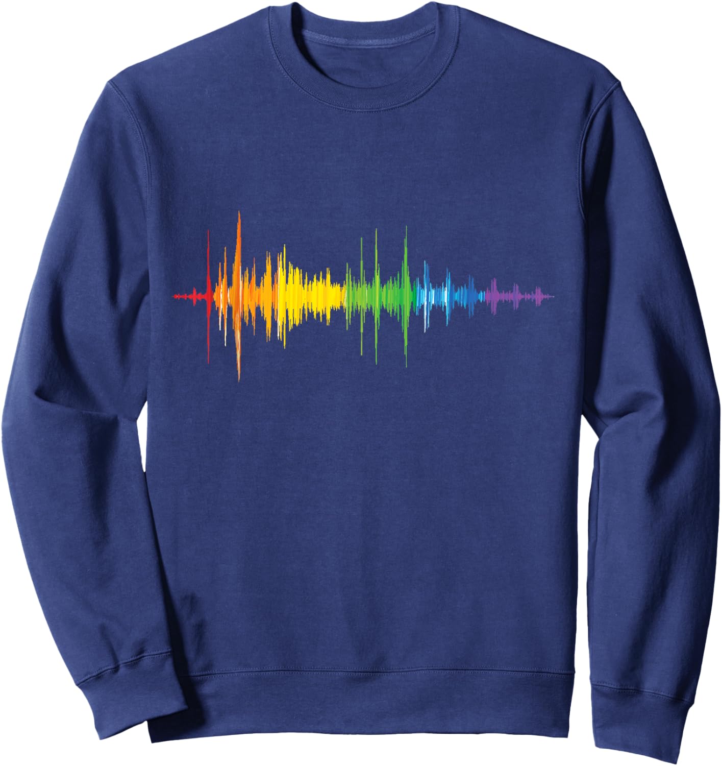 Soundwave Rainbow Color Spectrum Music Lover Sweatshirt - Sweatshirt | Navy