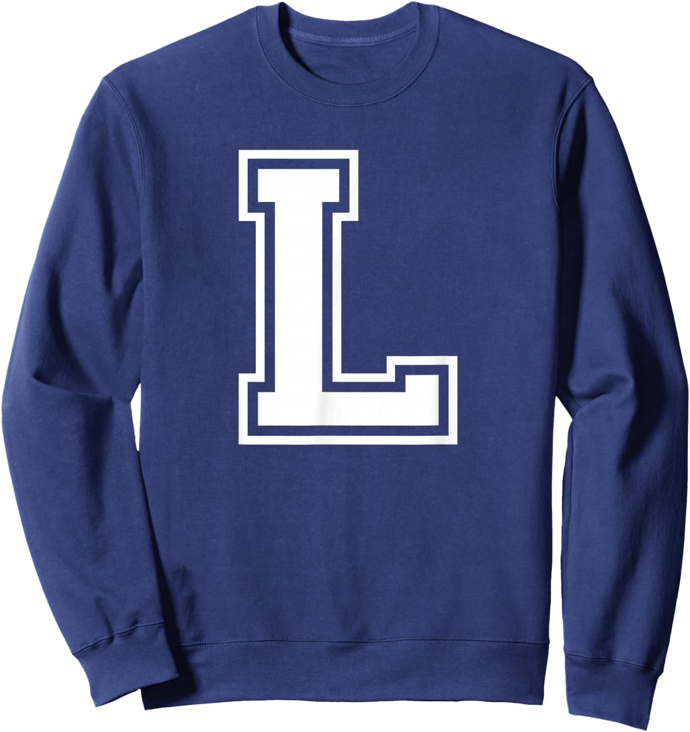 Letter L Name Initial Varsity Alphabet Monogram Sweatshirt - Sweatshirt | Navy