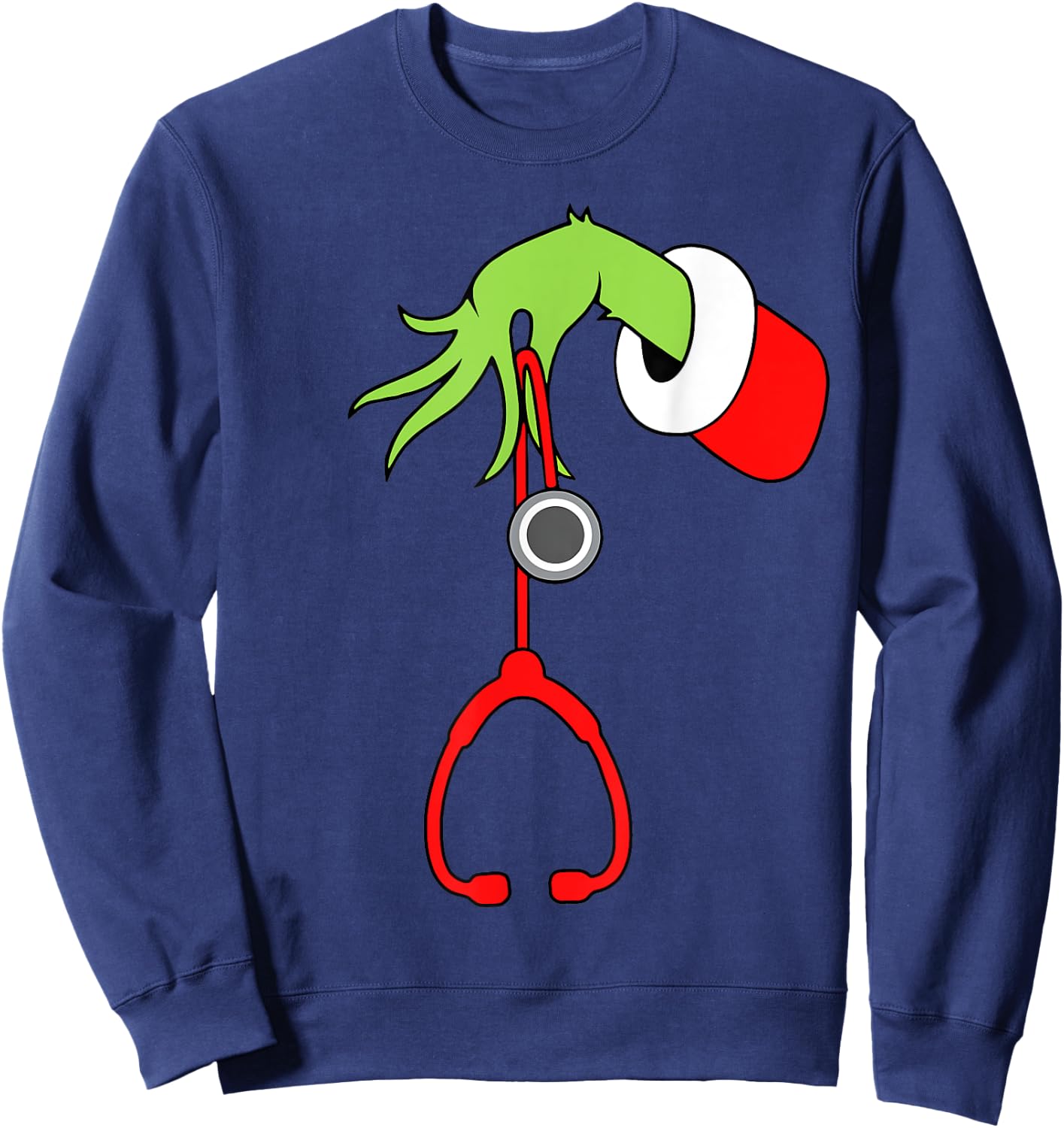 Nurse Christmas Stethoscope Nurses Xmas Pajamas PJs Women Sweatshirt - Sweatshirt | Navy