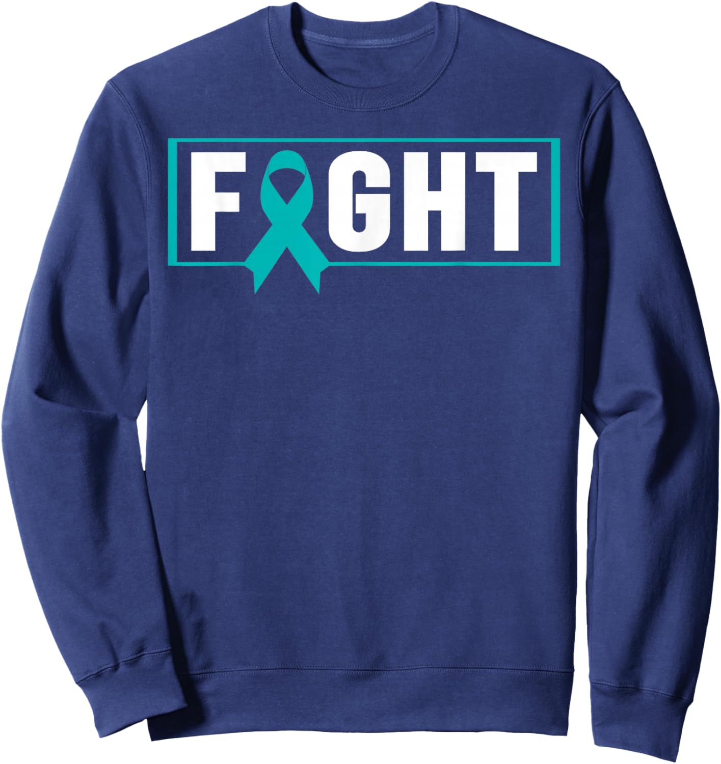 PTSD Awareness Shirt - Teal Ribbon Fight PTSD Awareness Sweatshirt - Sweatshirt | Navy