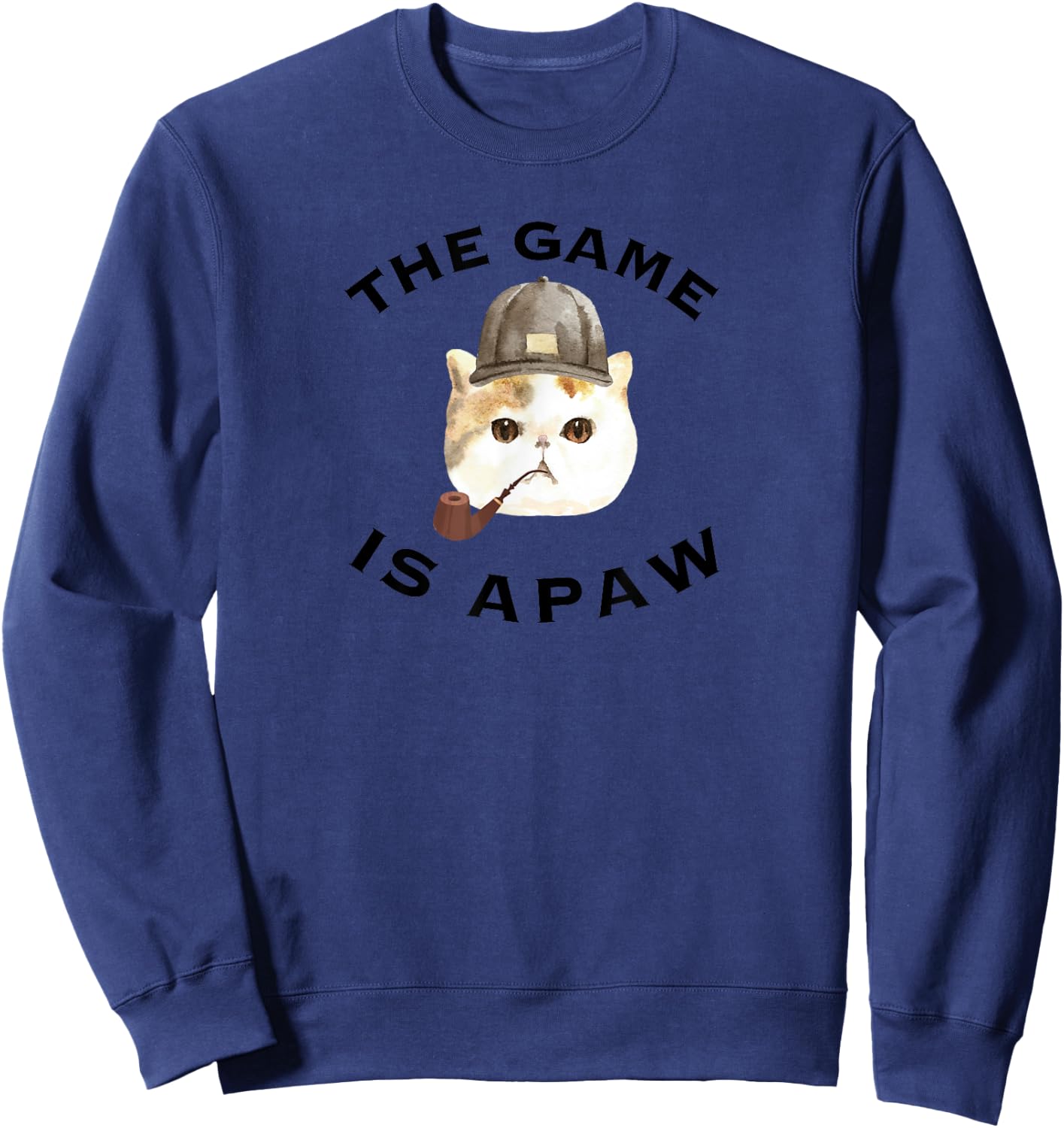 Sherlock Holmes The Game is Afoot for Fans of Holmes ad Cats Sweatshirt - Sweatshirt | Navy