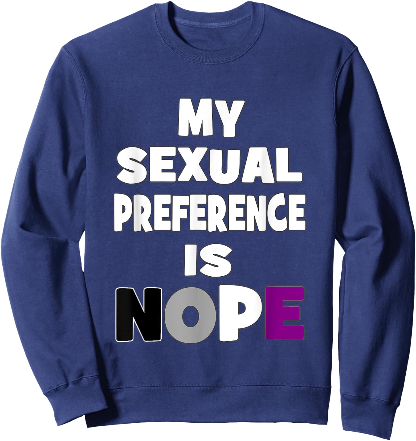 Asexual Gift Ace Shirt Asexual Pride Flag Color Sweatshirt - Sweatshirt | Navy