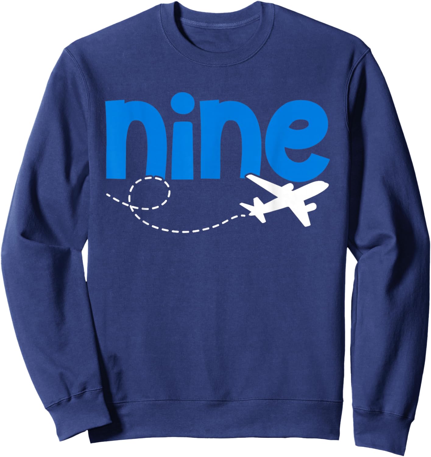 9th Airplane Birthday Party Nine Year Old Pilot Birthday Sweatshirt - Sweatshirt | Navy