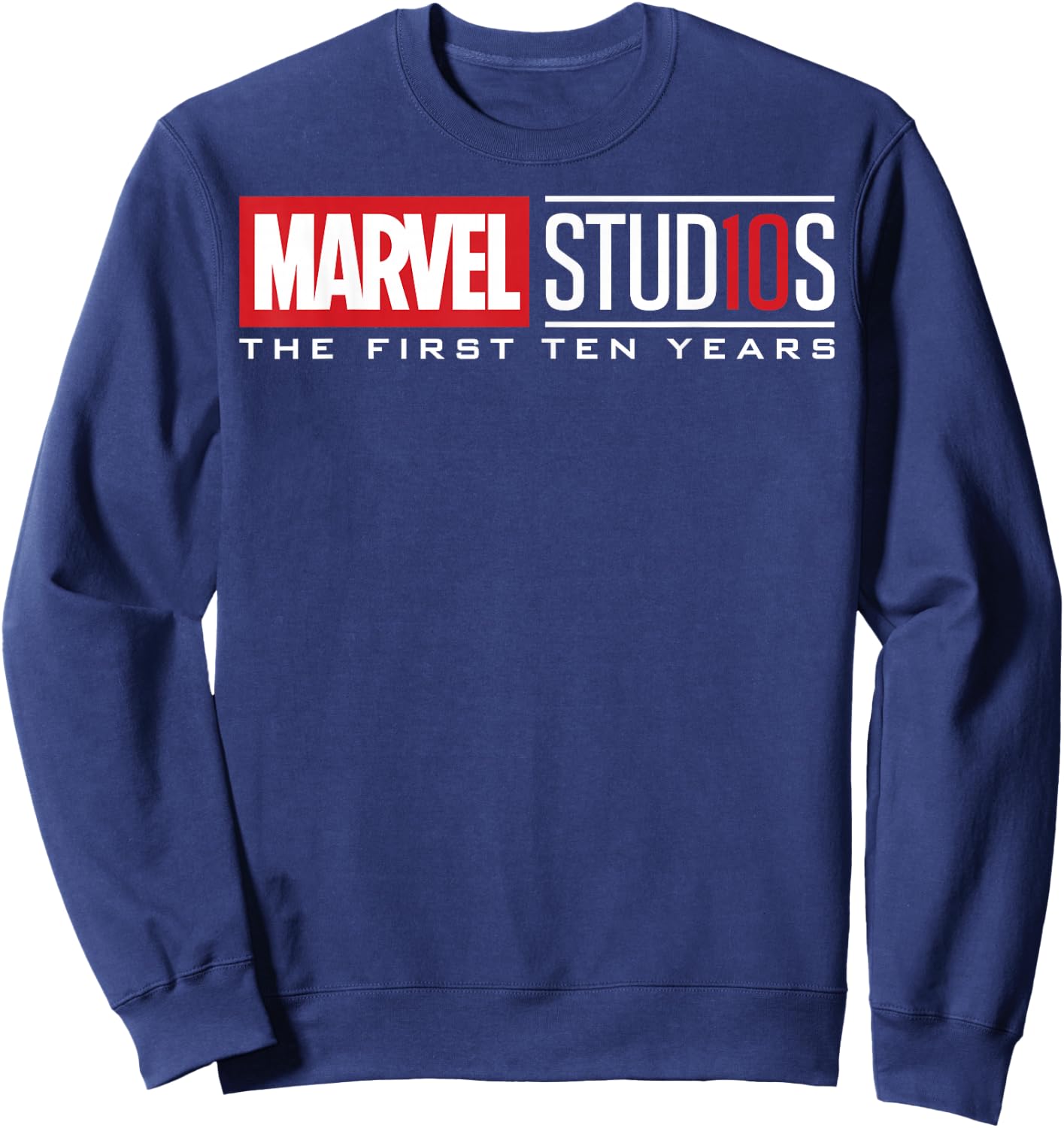 Marvel Studios First Ten Years White Logo Graphic Sweatshirt - Sweatshirt | Navy