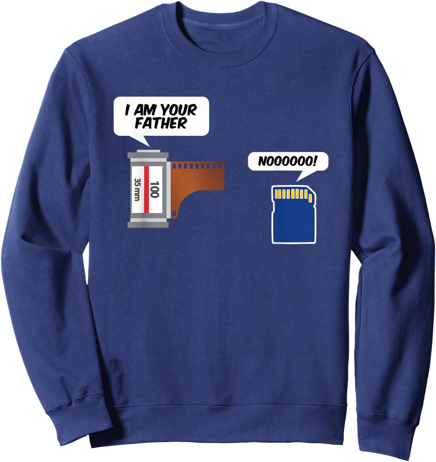 SD Card and Camera Film Funny Photographer Sweatshirt - Sweatshirt | Navy