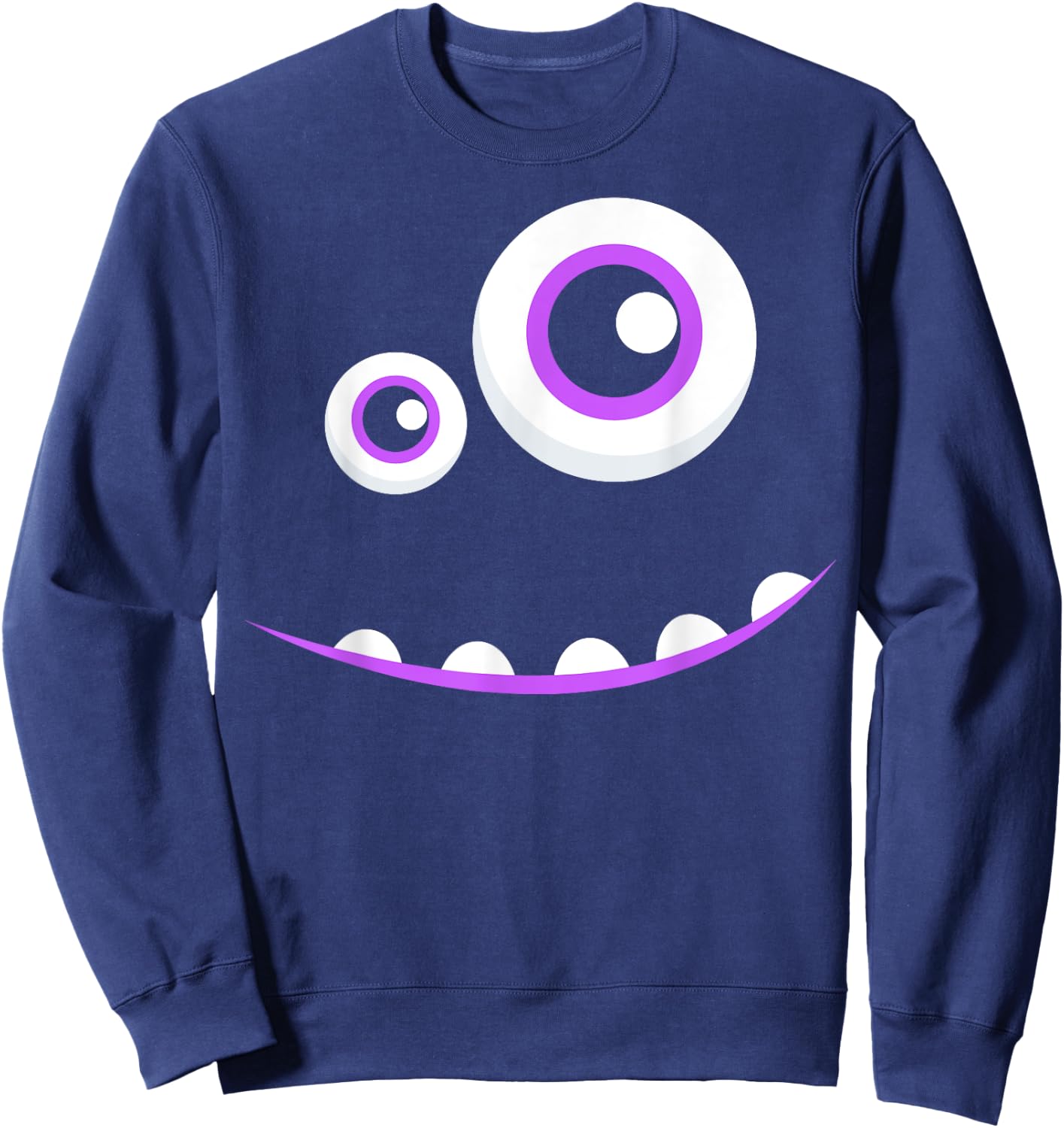 Cute Monster Face Shirt Halloween Group Costume Gift Sweatshirt - Sweatshirt | Navy