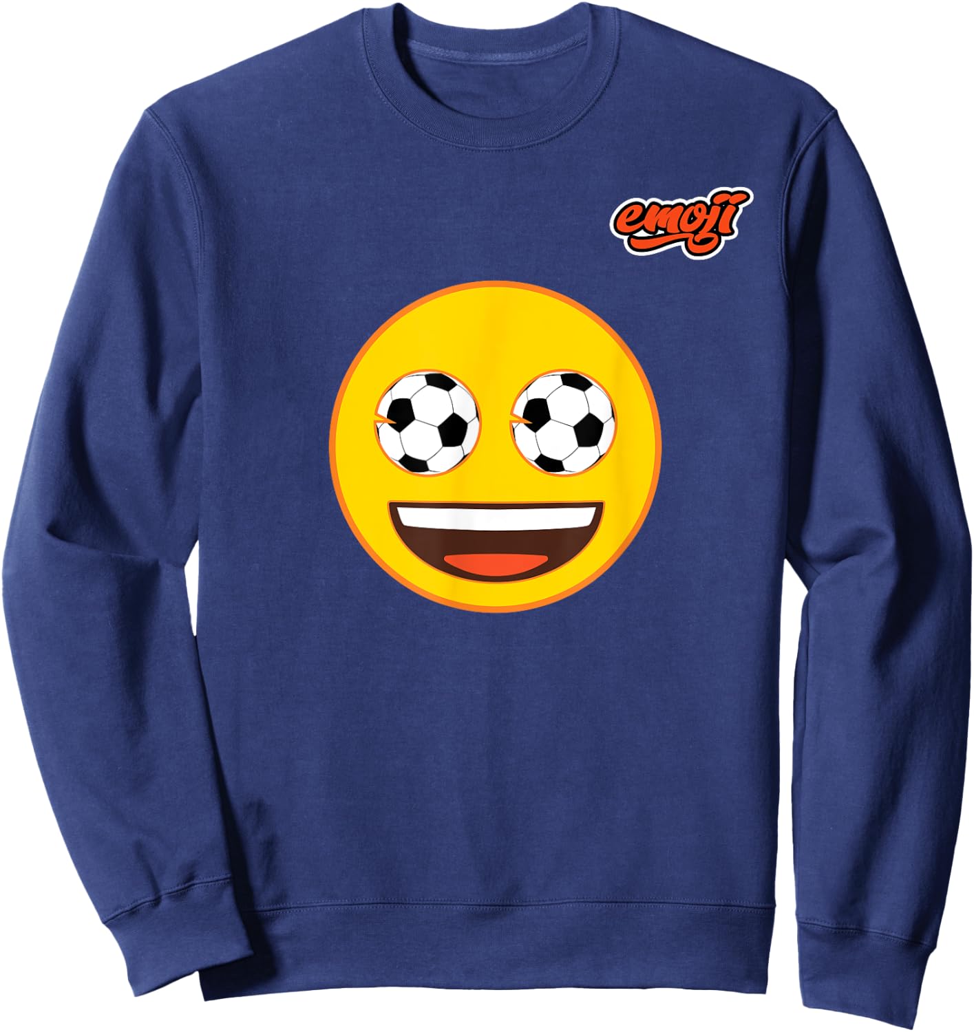 soccer eyes face Flat Sweatshirt - Sweatshirt | Navy