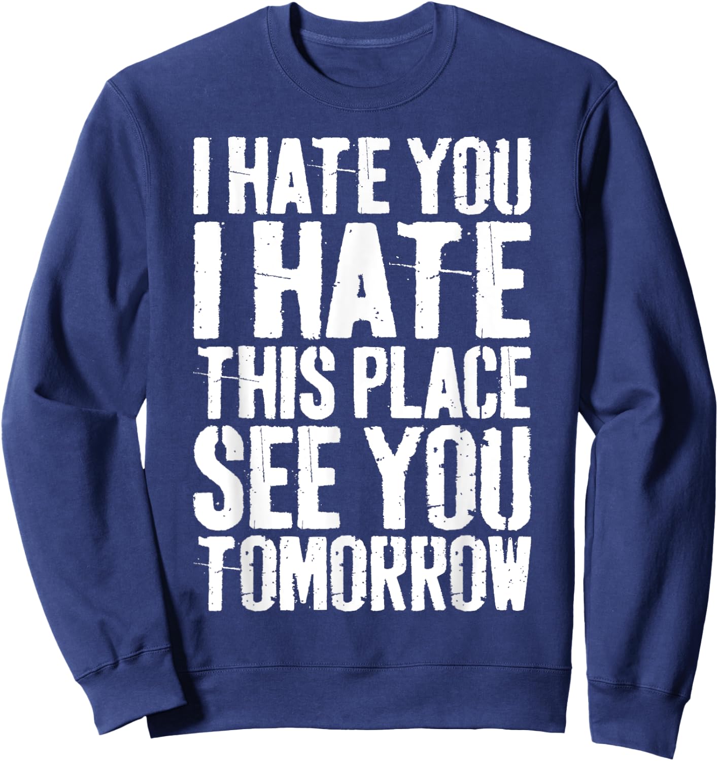 I Hate You I Hate This Place See You Tomorrow Sweatshirt - Sweatshirt | Navy