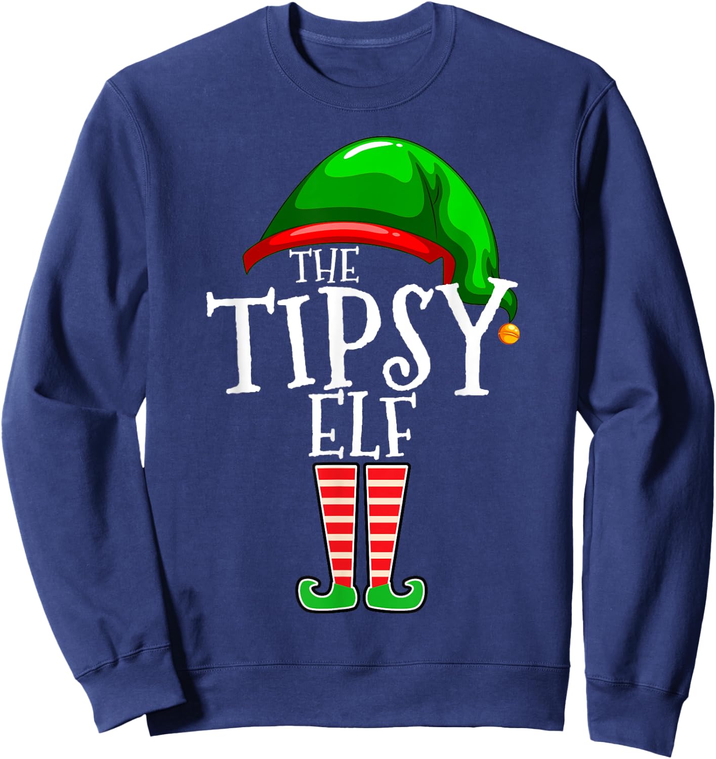 Tipsy Elf Family Matching Group Christmas Gift Drunk Funny Sweatshirt - Sweatshirt | Navy