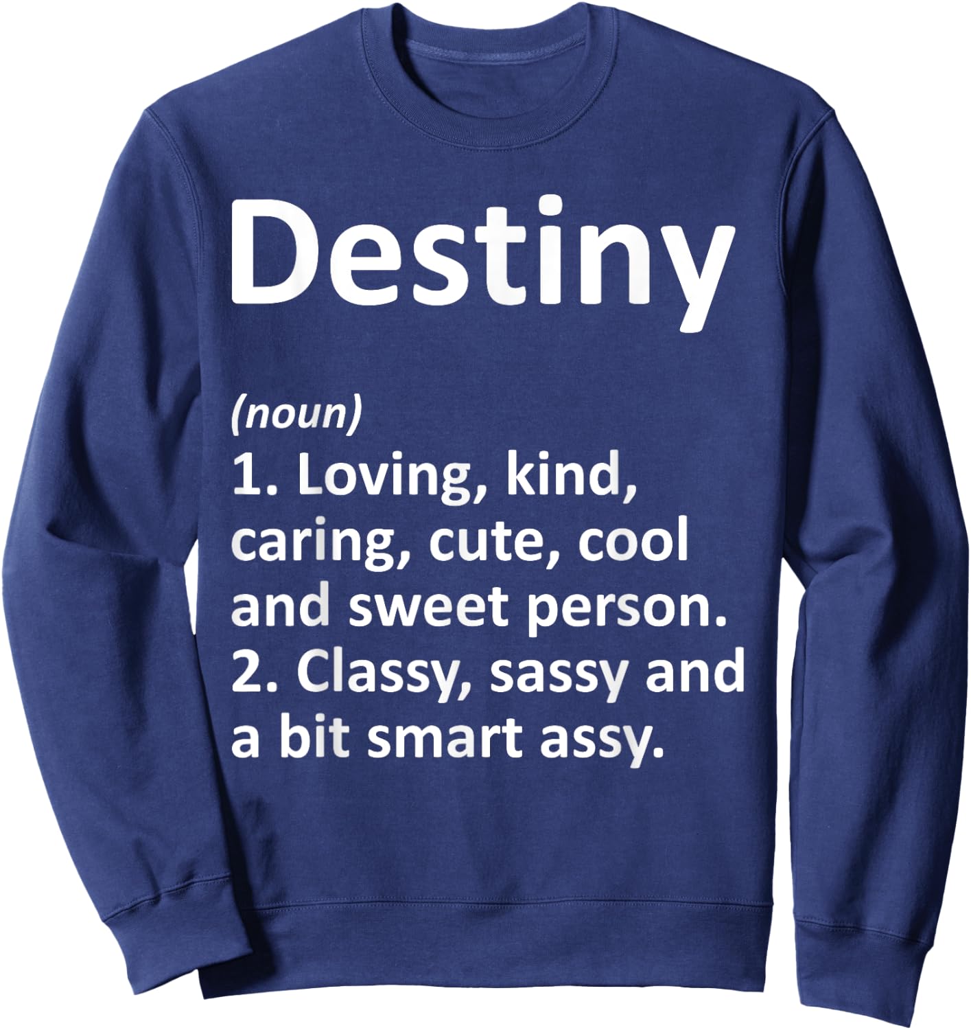 DESTINY Definition Personalized Funny Birthday Gift Sweatshirt - Sweatshirt | Navy