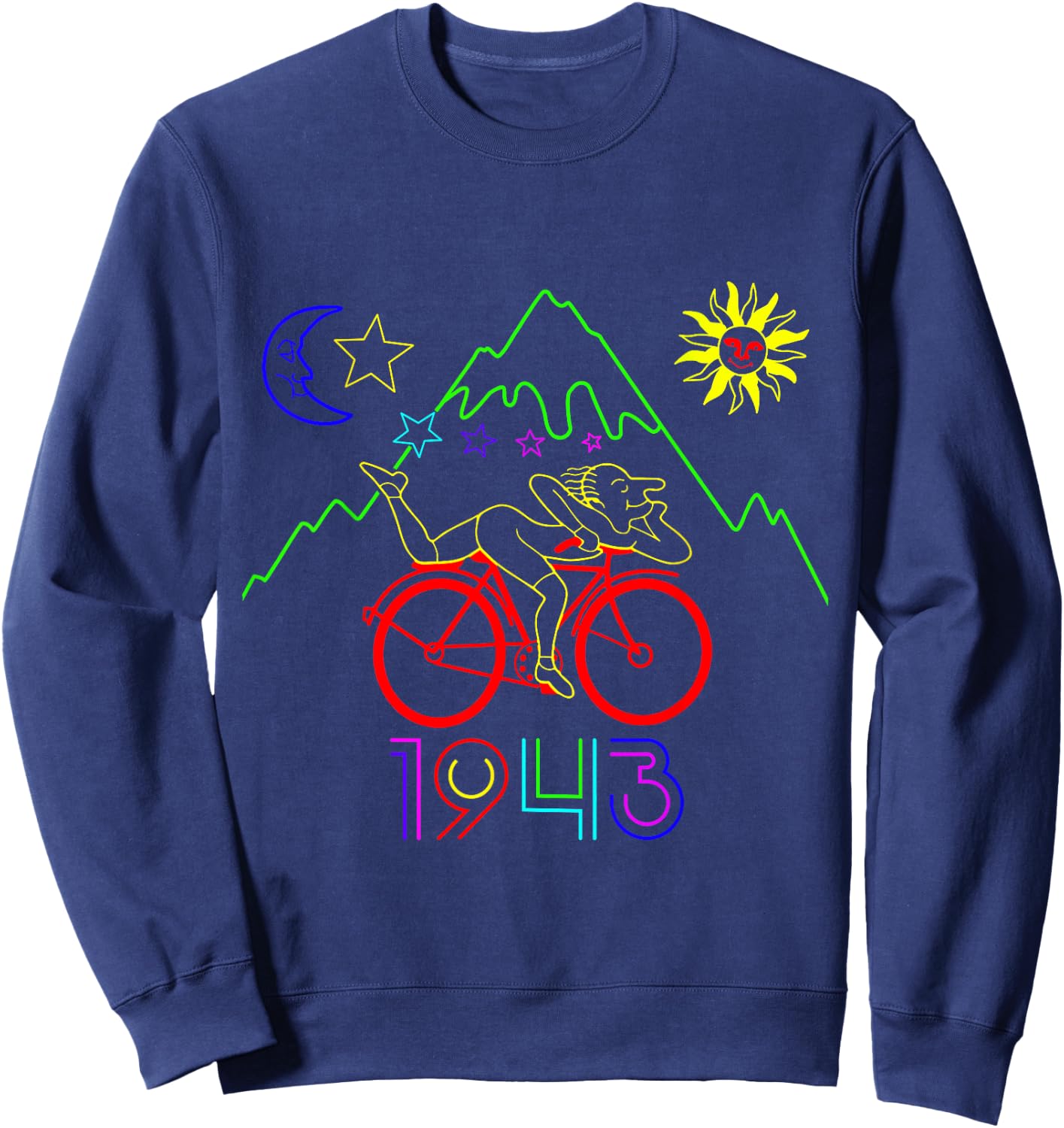 Bicycle Day 1943 LSD Creator Acid Trip T Shirt Sweatshirt - Sweatshirt | Navy