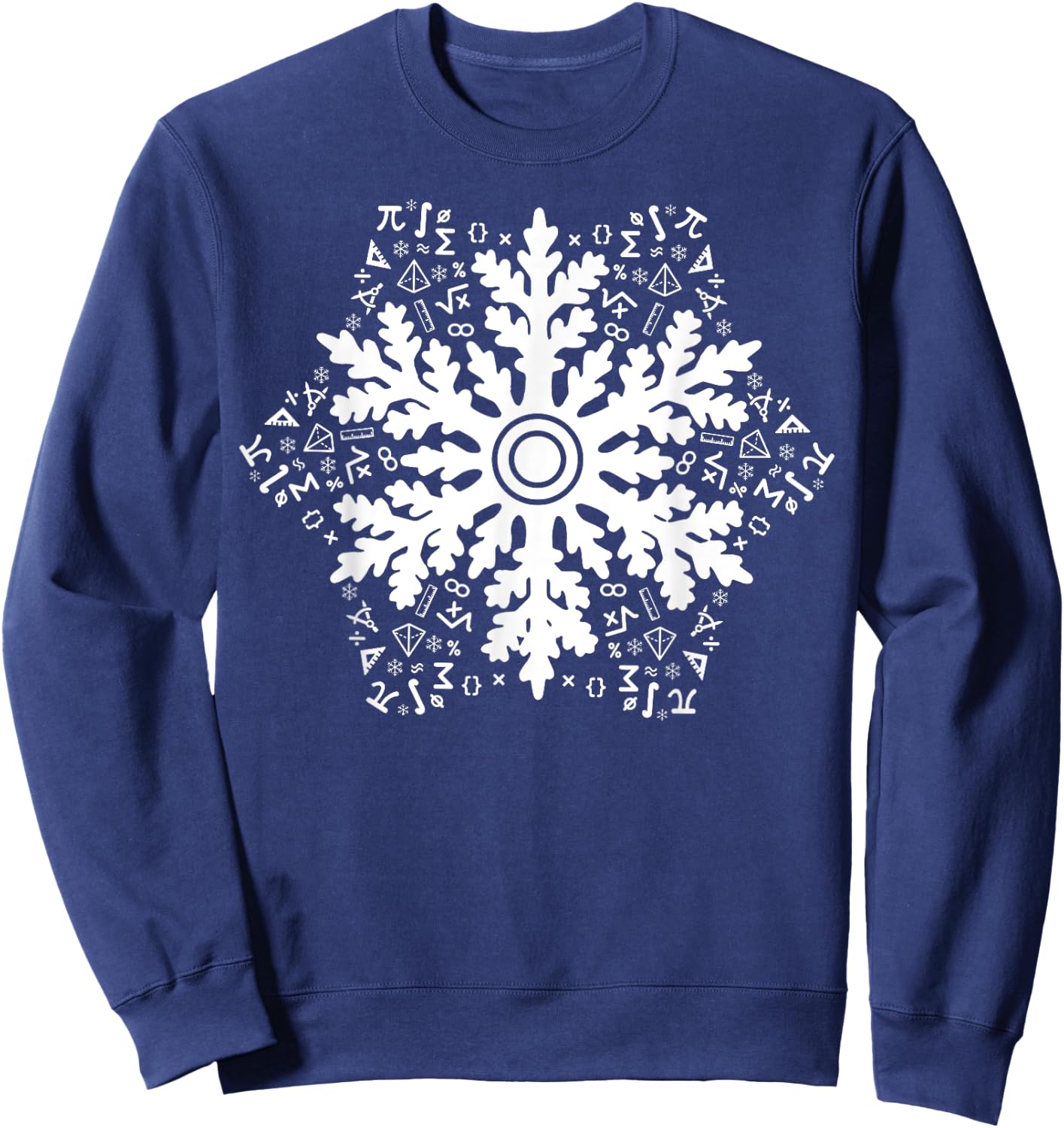 Christmas Mathematics Snowflake Math Teacher Student Pajamas Sweatshirt - Sweatshirt | Navy