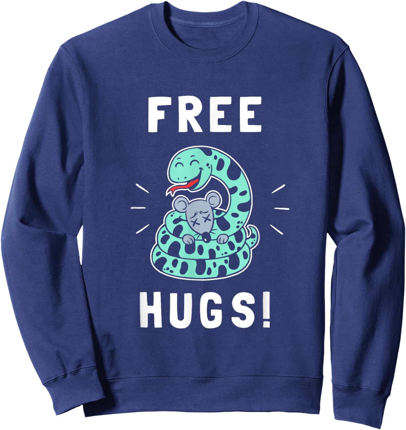 Free Hugs - Funny Python Snake Anaconda Joke Sweatshirt - Sweatshirt | Navy