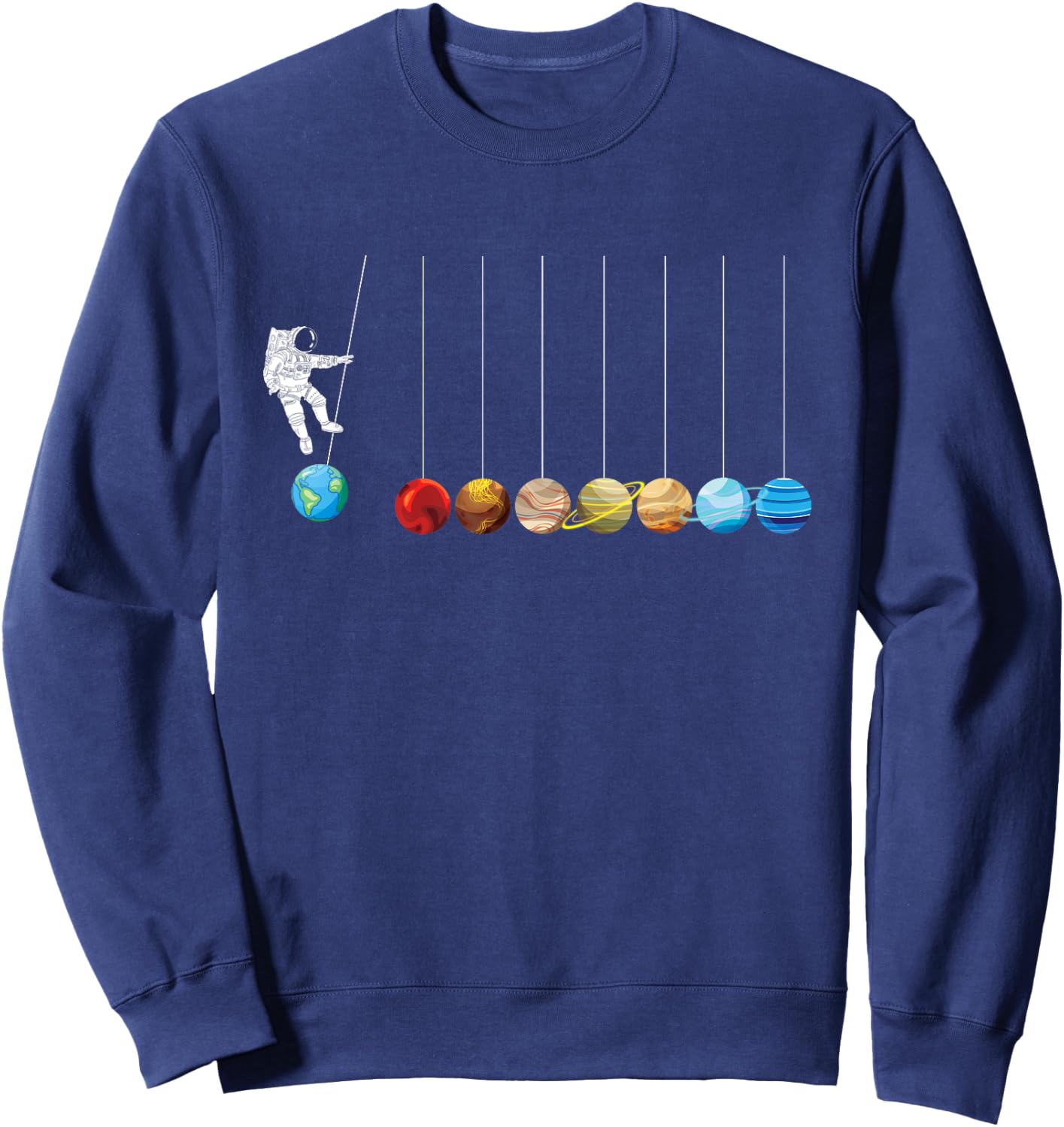 Astronaut Planets Spaceman Funny Space Dwarf Solar System Sweatshirt - Sweatshirt | Navy