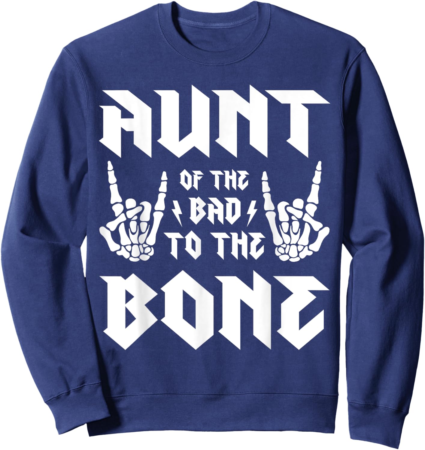 Aunt Of The Bad Two the Bone Birthday 2 Years Old Birthday Sweatshirt - Sweatshirt | Navy