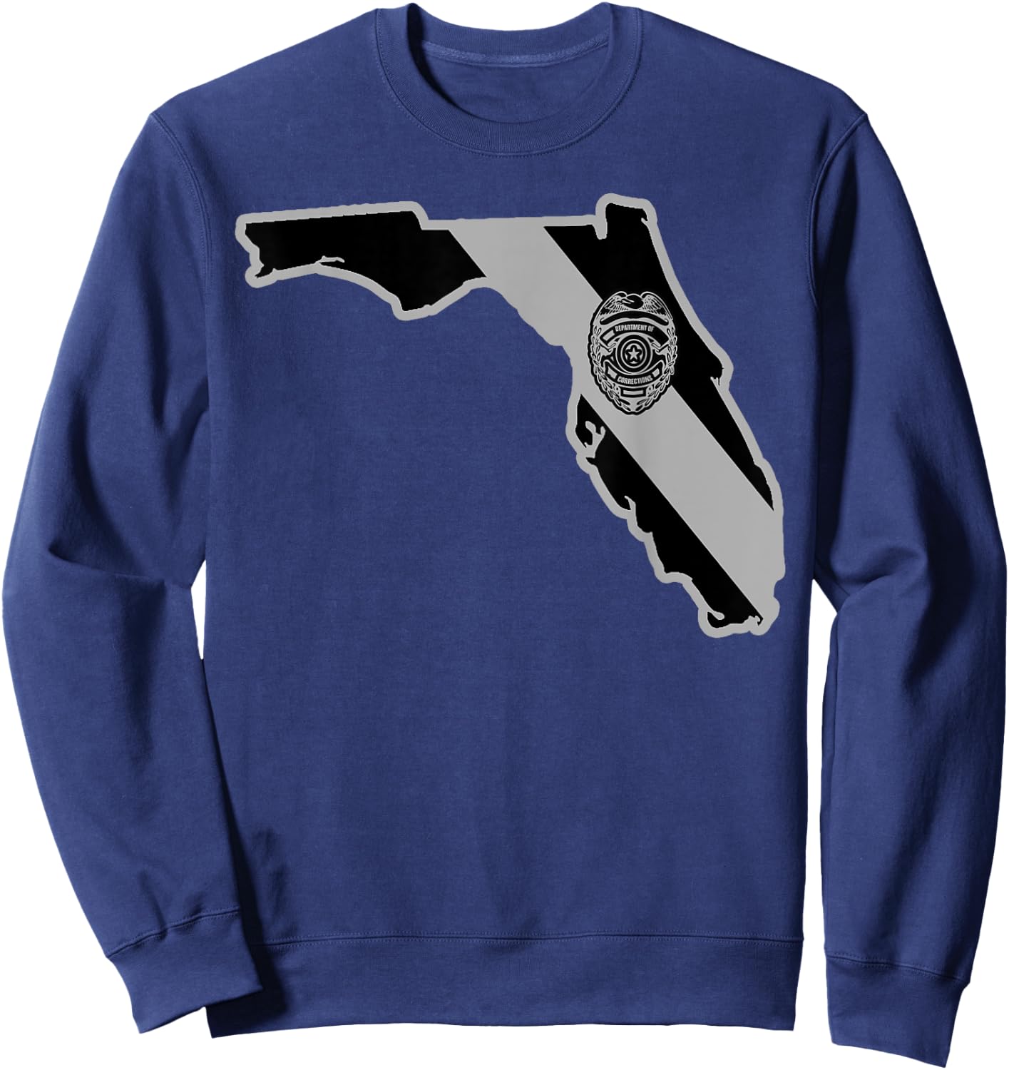Florida Correctional Officer Thin Silver Line Florida Shirt Sweatshirt - Sweatshirt | Navy
