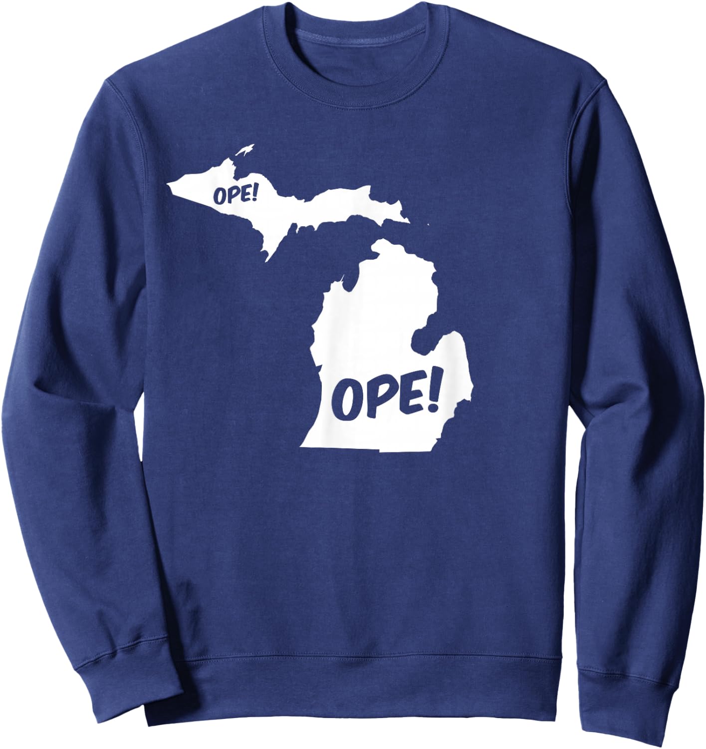 Ope Michigan State Outline Silhouette Wholesome Funny Sweatshirt - Sweatshirt | Navy