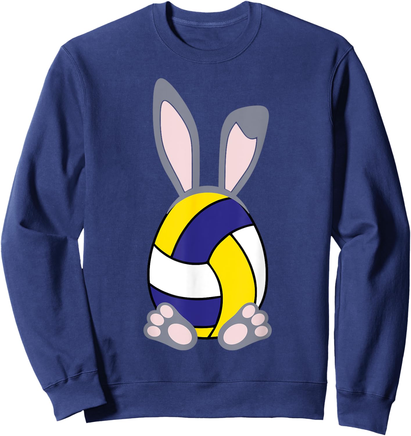 Volleyball Easter Egg Rabbit Bunny - Volleyball Shirt Sweatshirt - Sweatshirt | Navy