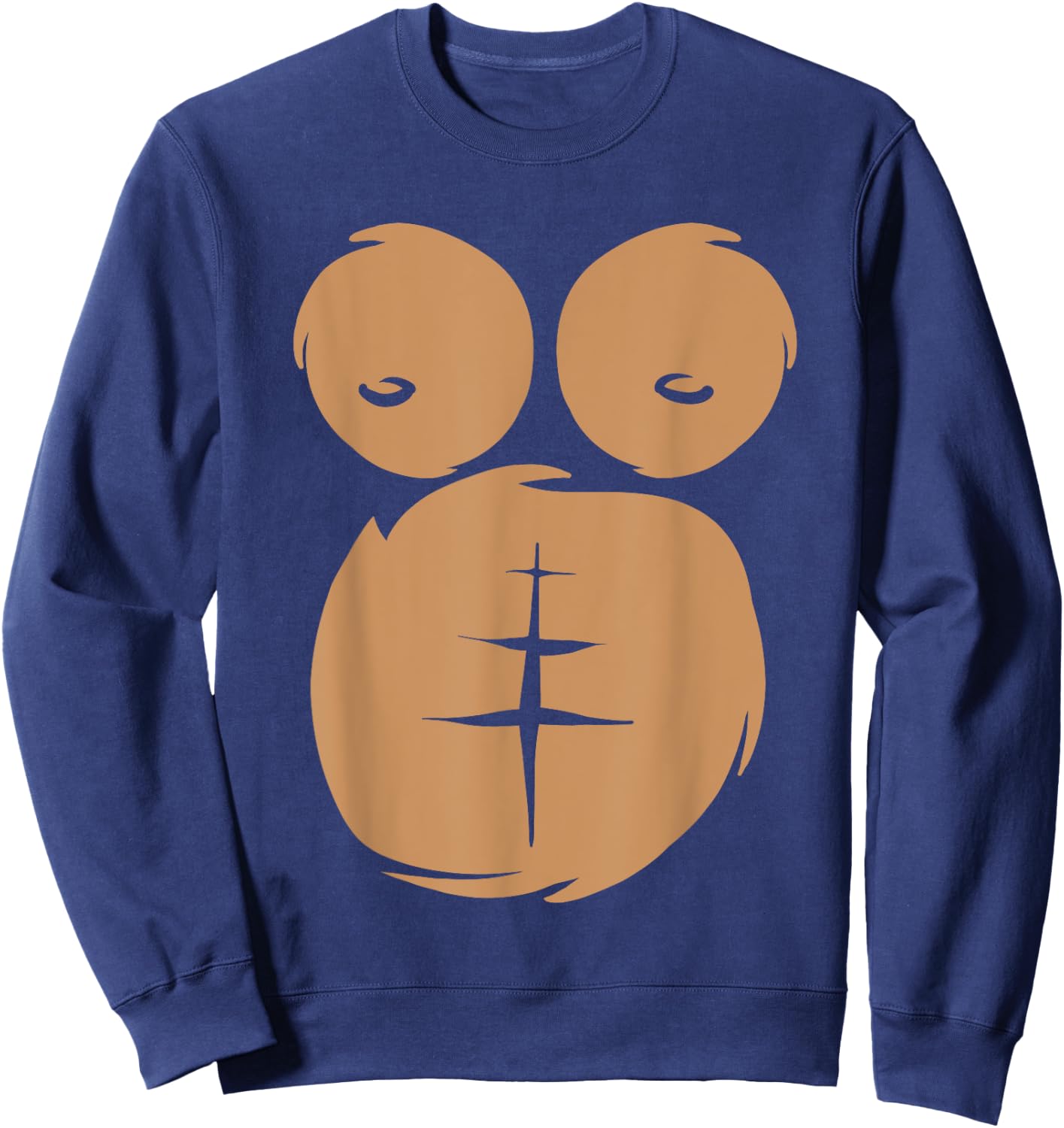 Monkey Ape Gorilla Chest Belly Halloween Office Party Sweatshirt - Sweatshirt | Navy