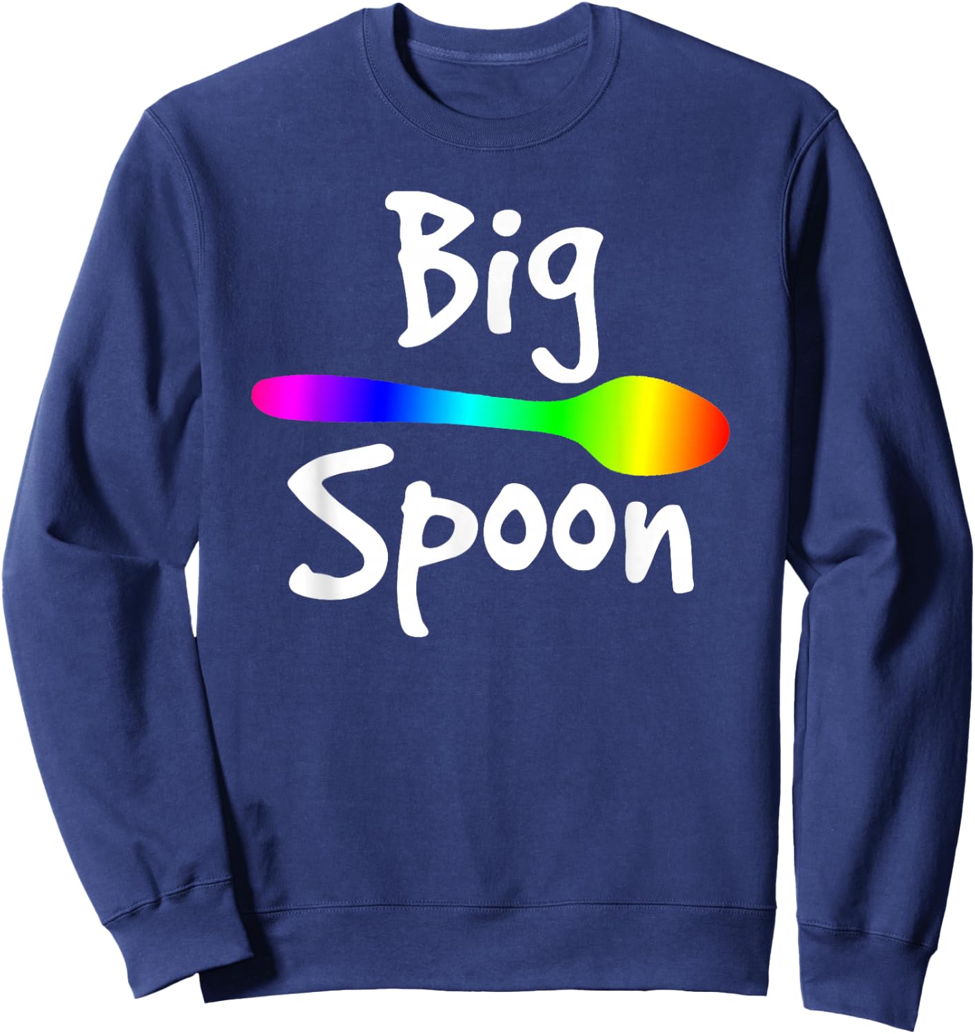 Rainbow Big Spoon Little Spoon Matching Gay Couple Sweatshirt - Sweatshirt | Navy